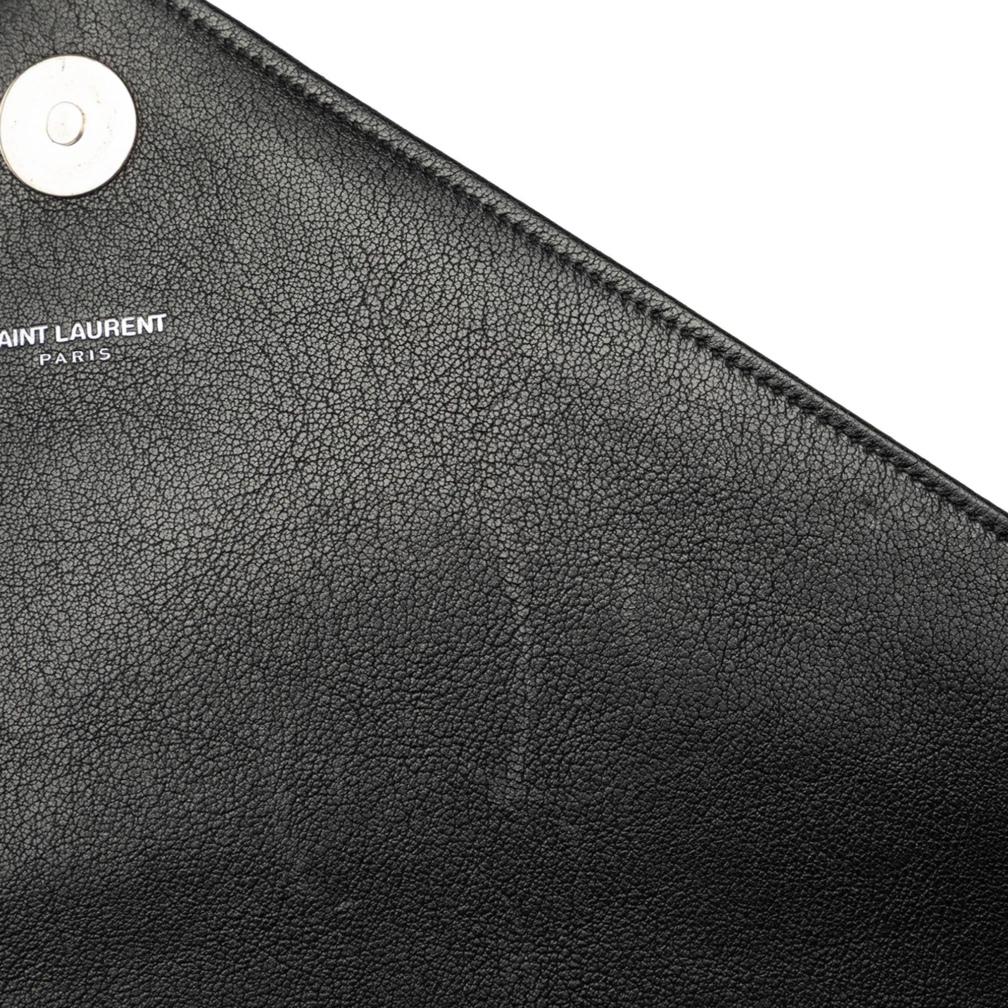 Saint Laurent Large Chevron Sheepskin Monogram College Bag