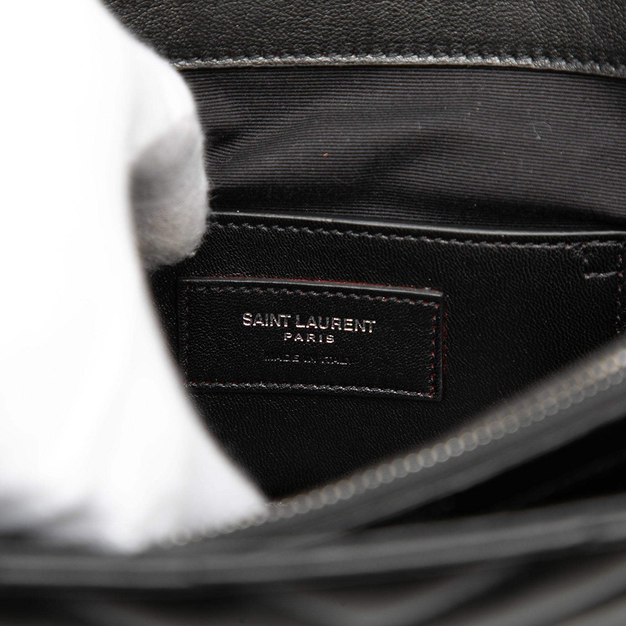 Saint Laurent Large Chevron Sheepskin Monogram College Satchel