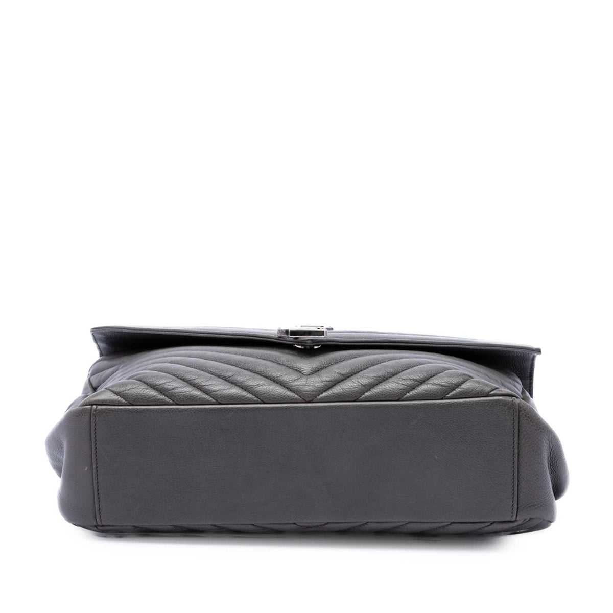 Saint Laurent Large Chevron Sheepskin Monogram College Satchel