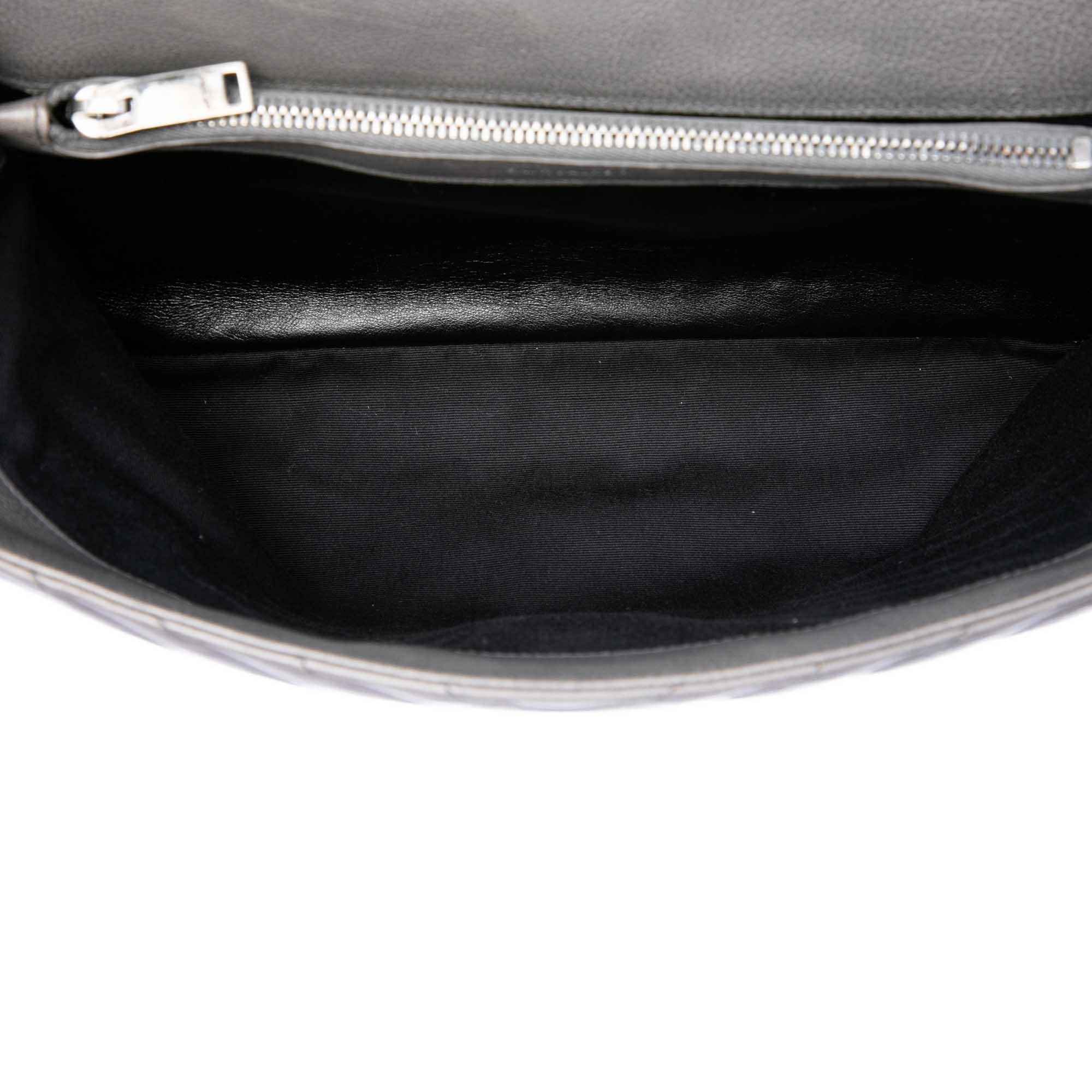 Saint Laurent Large Chevron Sheepskin Monogram College Satchel