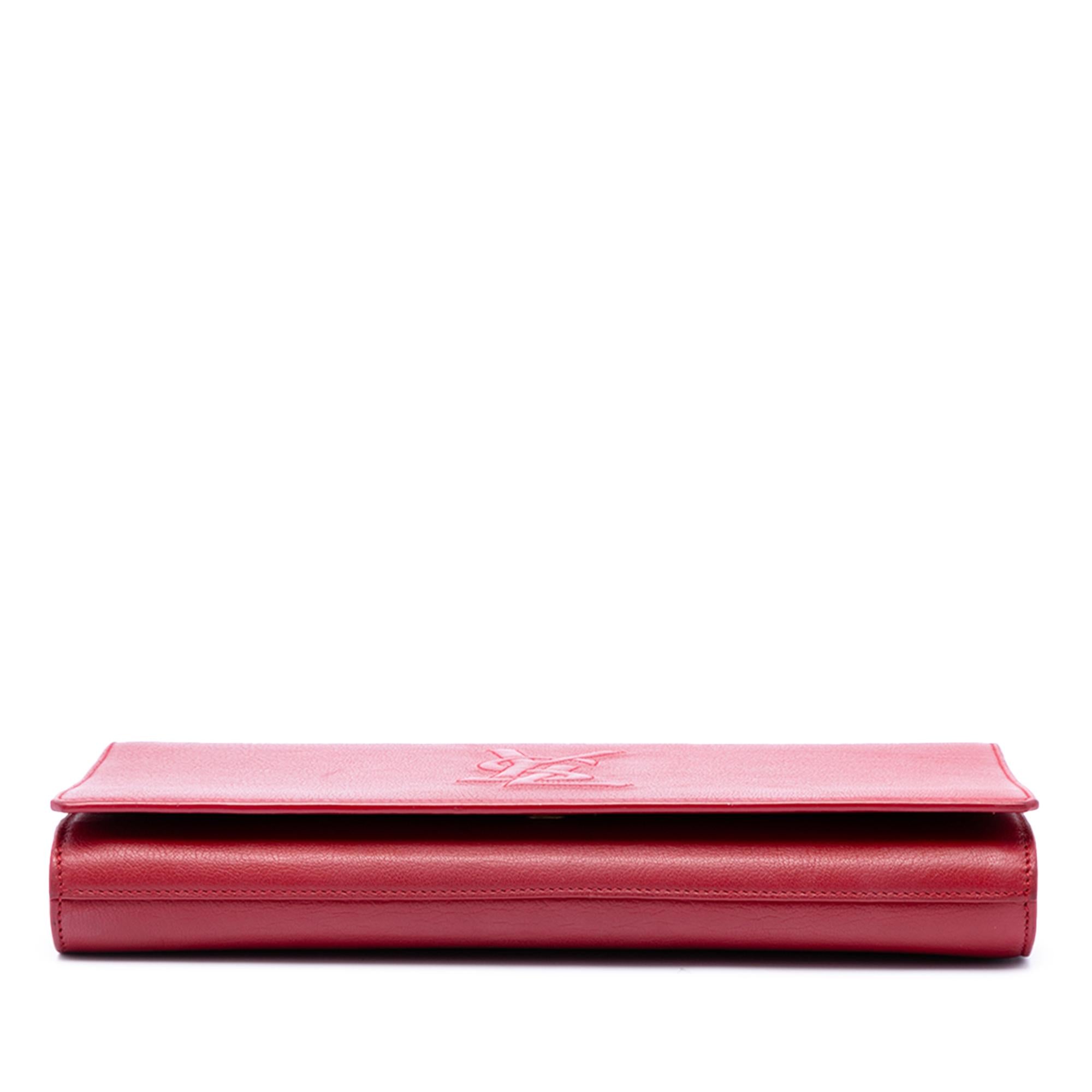 Saint Laurent Large Leather Belle de Jour Clutch
