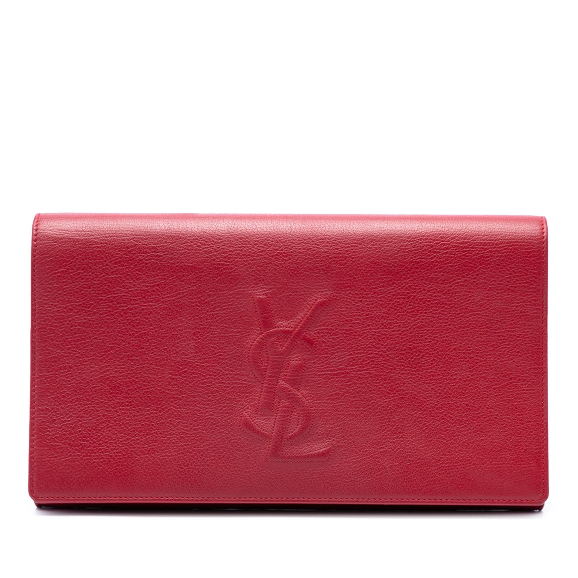 Saint Laurent Large Leather Belle de Jour Clutch