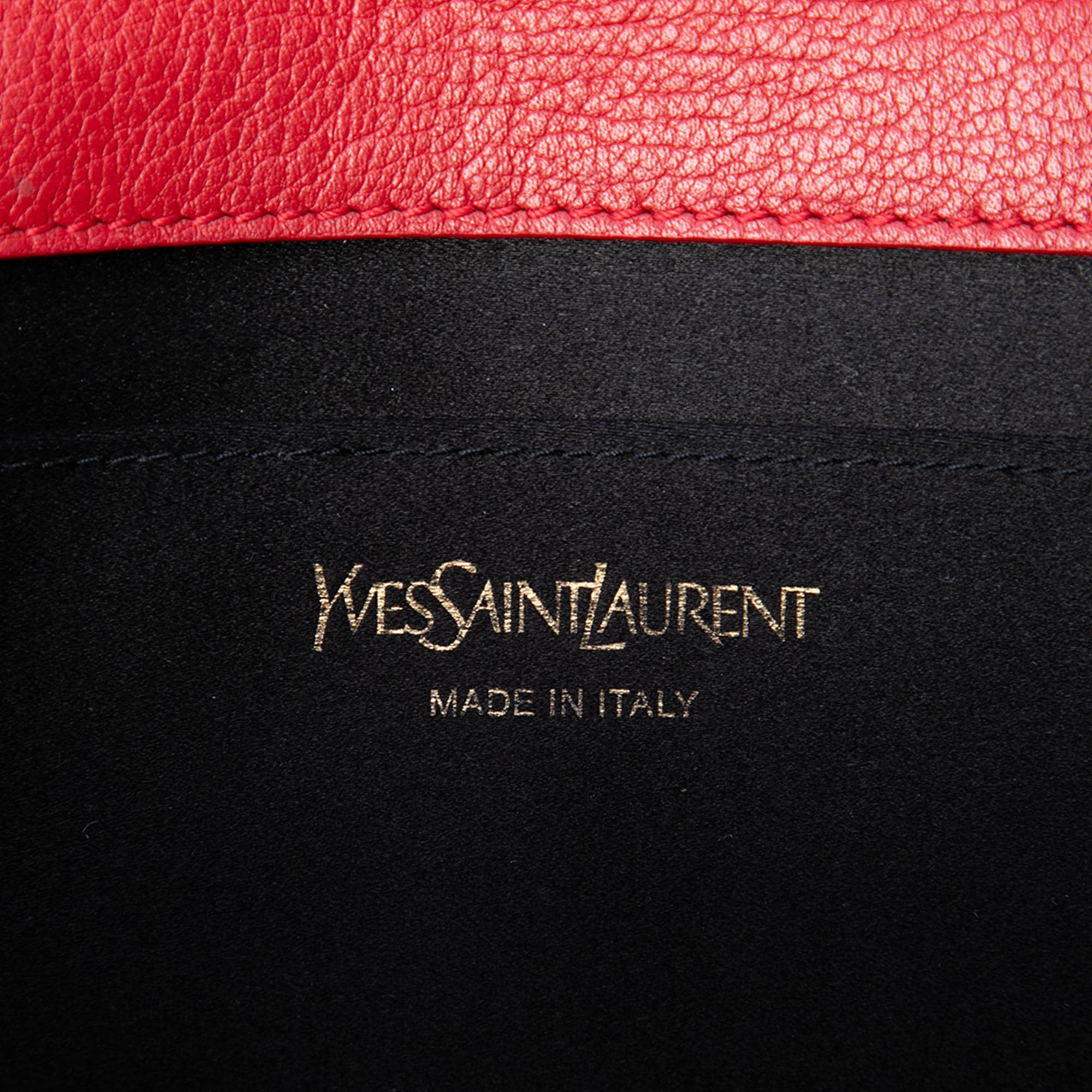 Saint Laurent Large Leather Belle de Jour Clutch
