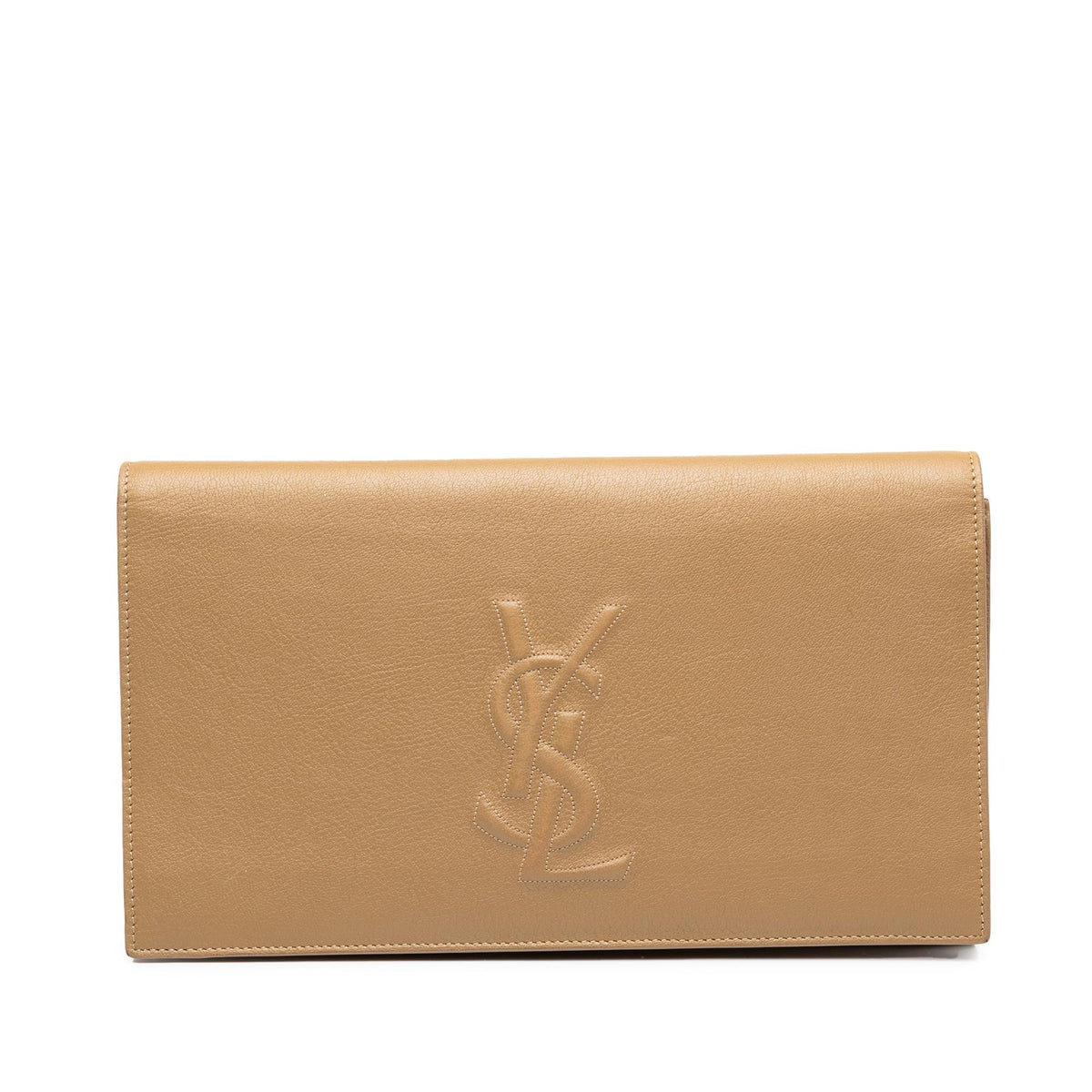Saint Laurent Large Textured Calfskin Belle de Jour Clutch