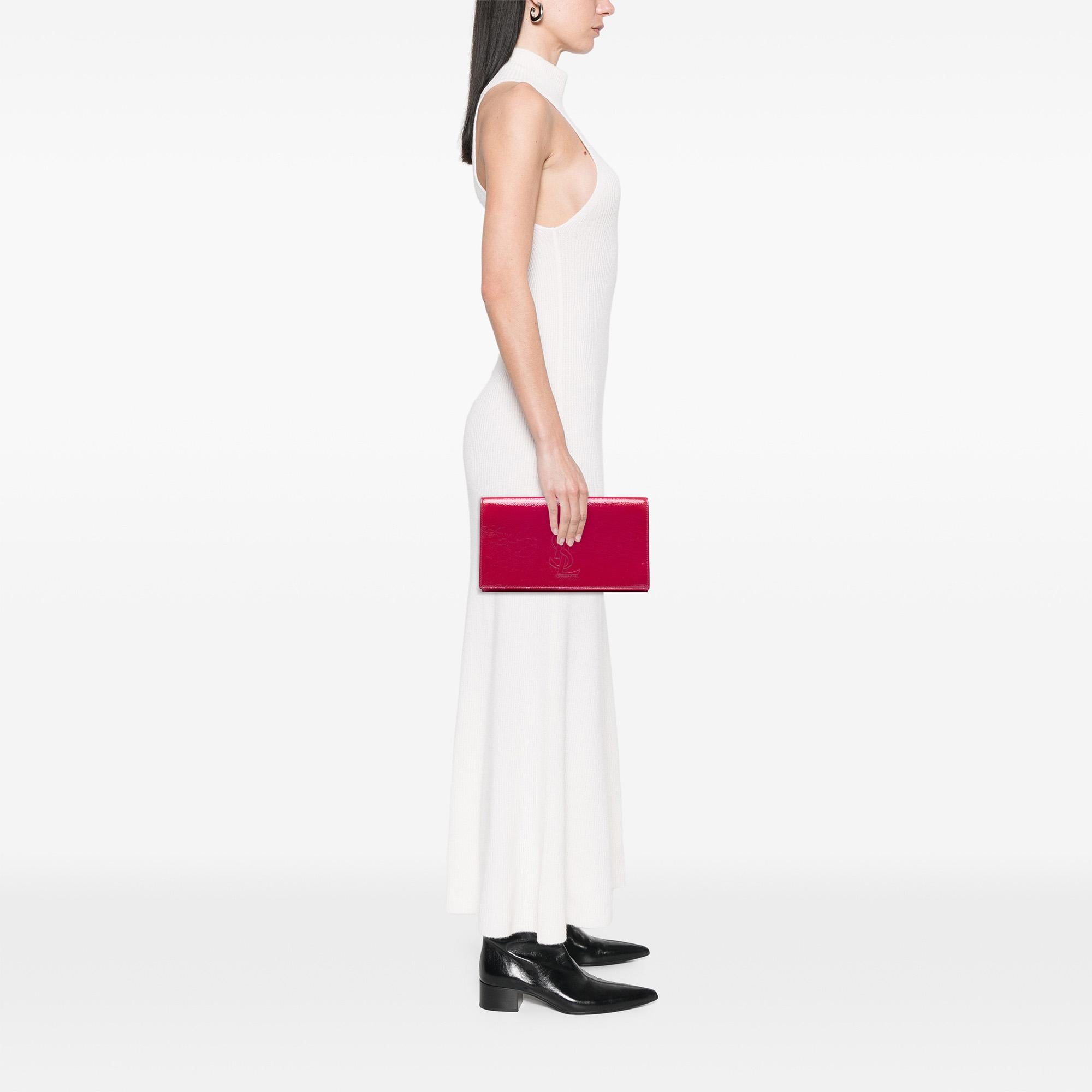 Saint Laurent Large Textured Patent Belle De Jour Clutch