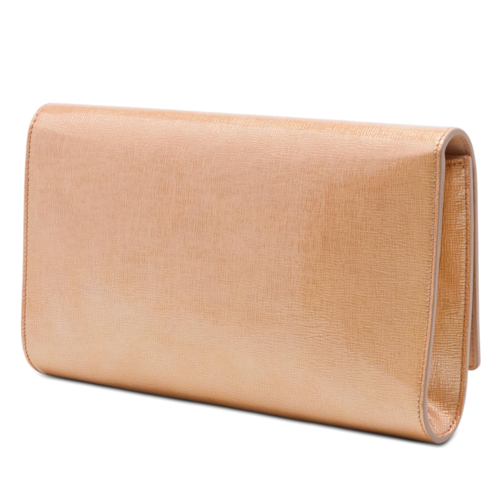 Saint Laurent Large Textured Patent Monogram Belle De Jour Clutch