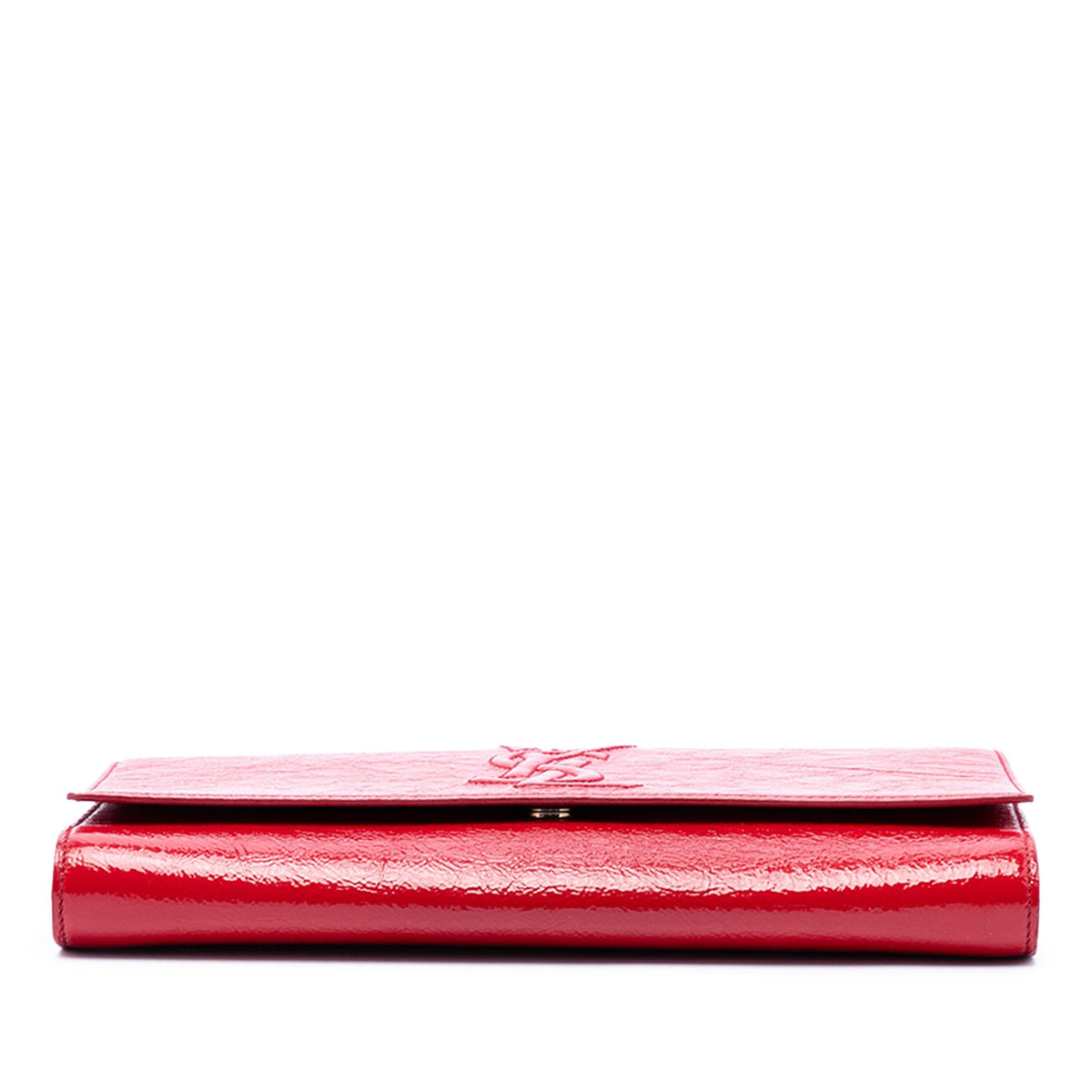 Saint Laurent Large Textured Patent Monogram Belle De Jour Clutch