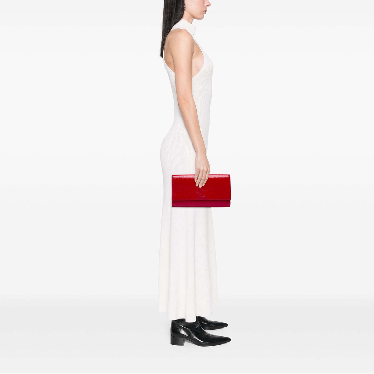 Saint Laurent Large Textured Patent Monogram Belle De Jour Clutch