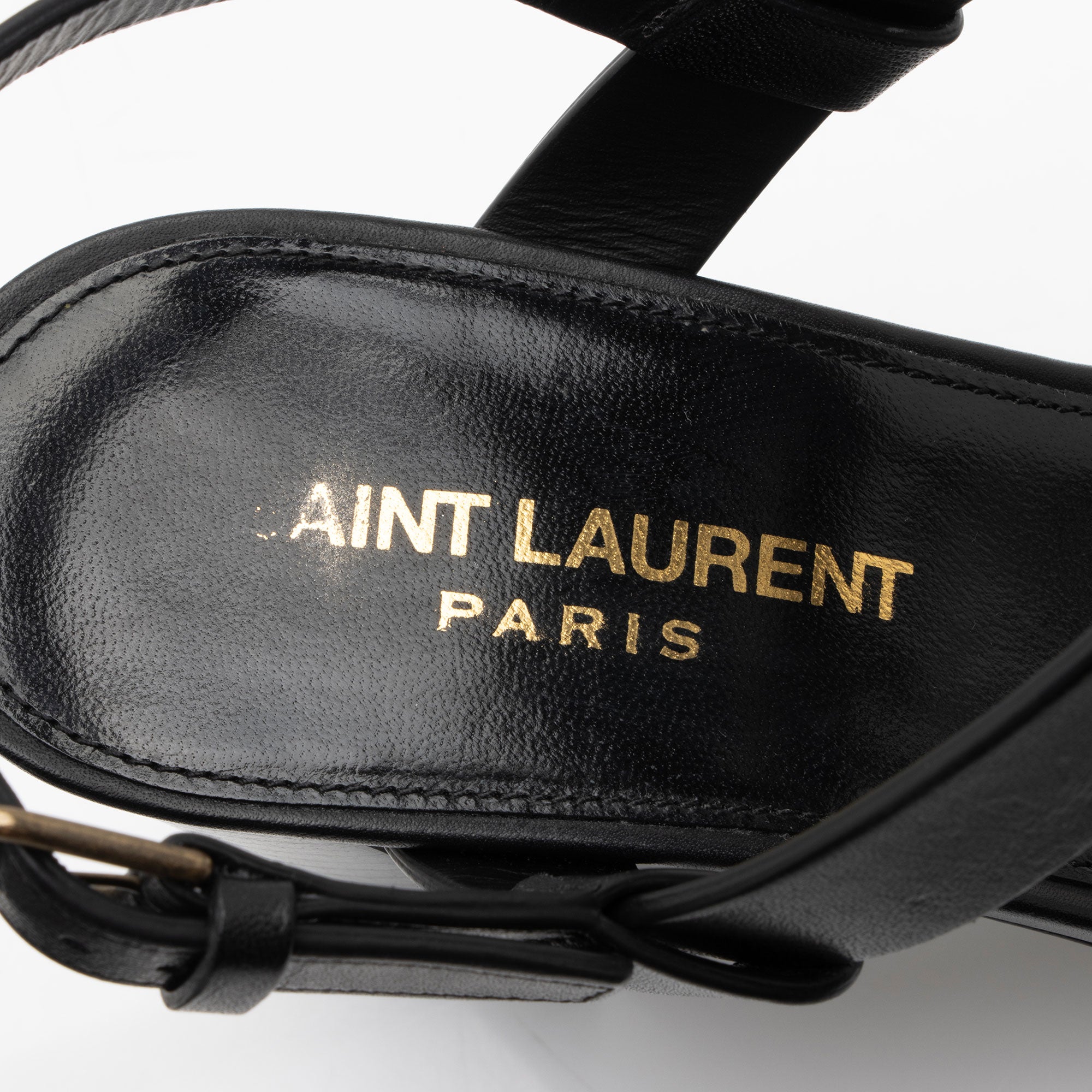 Saint Laurent Leather Cassandra Sandals - Size 8 / 38 (SHF-gm753i)