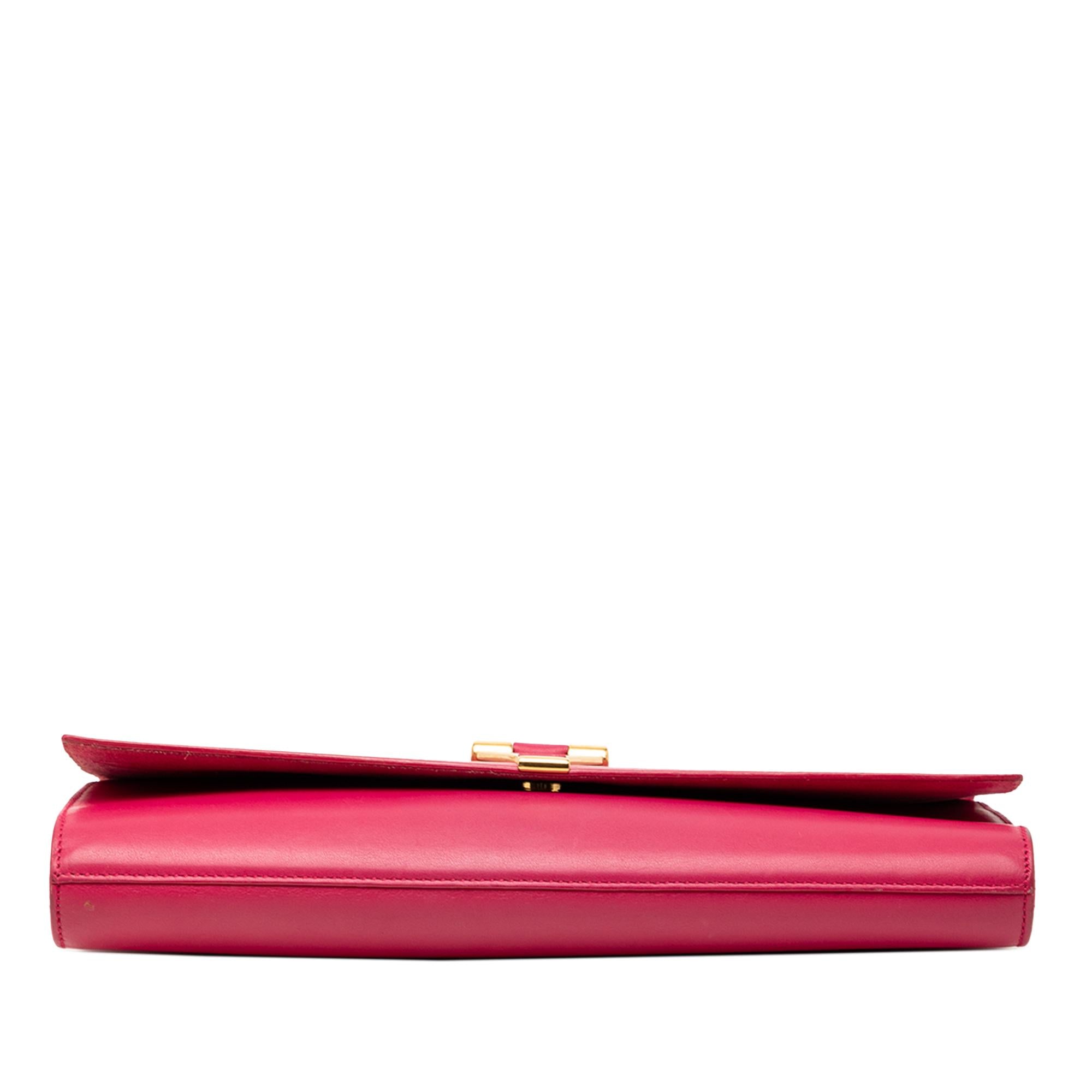 Saint Laurent Leather Chyc Ligne Clutch
