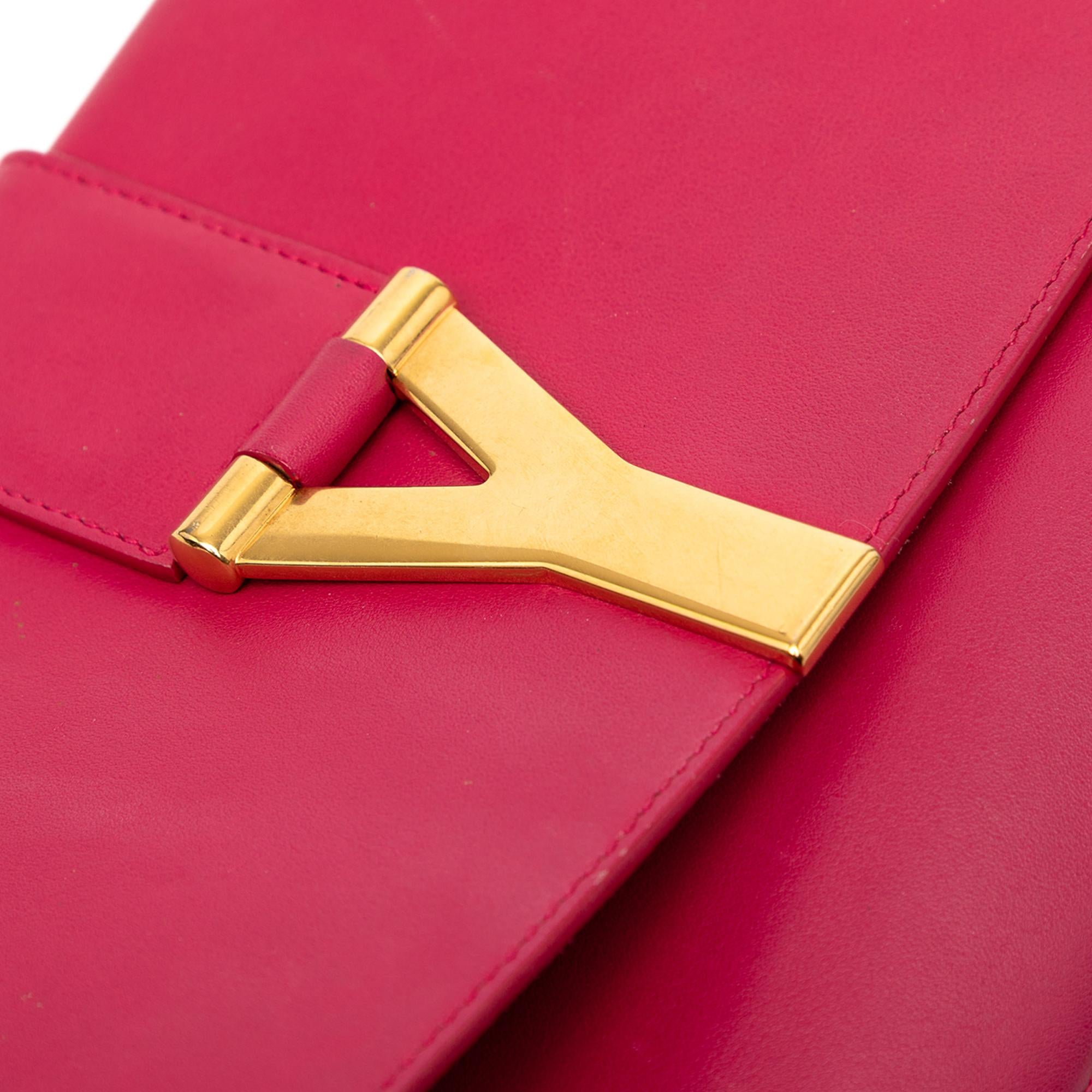 Saint Laurent Leather Chyc Ligne Clutch