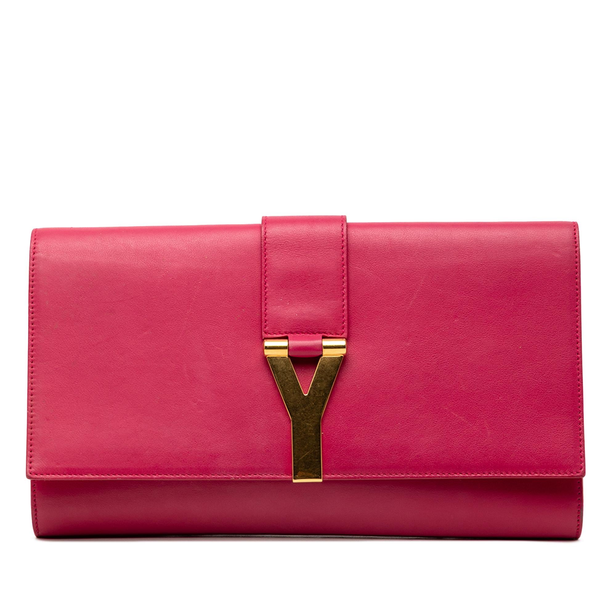 Saint Laurent Leather Chyc Ligne Clutch