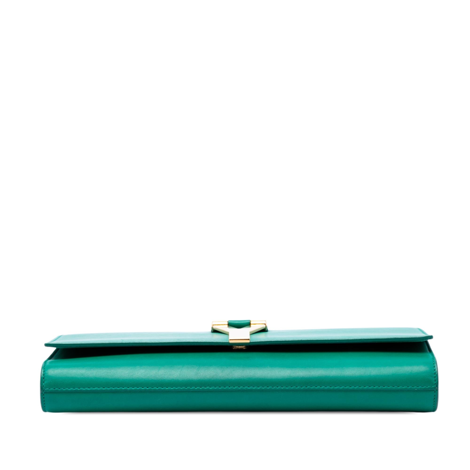 Saint Laurent Leather Chyc Ligne Clutch