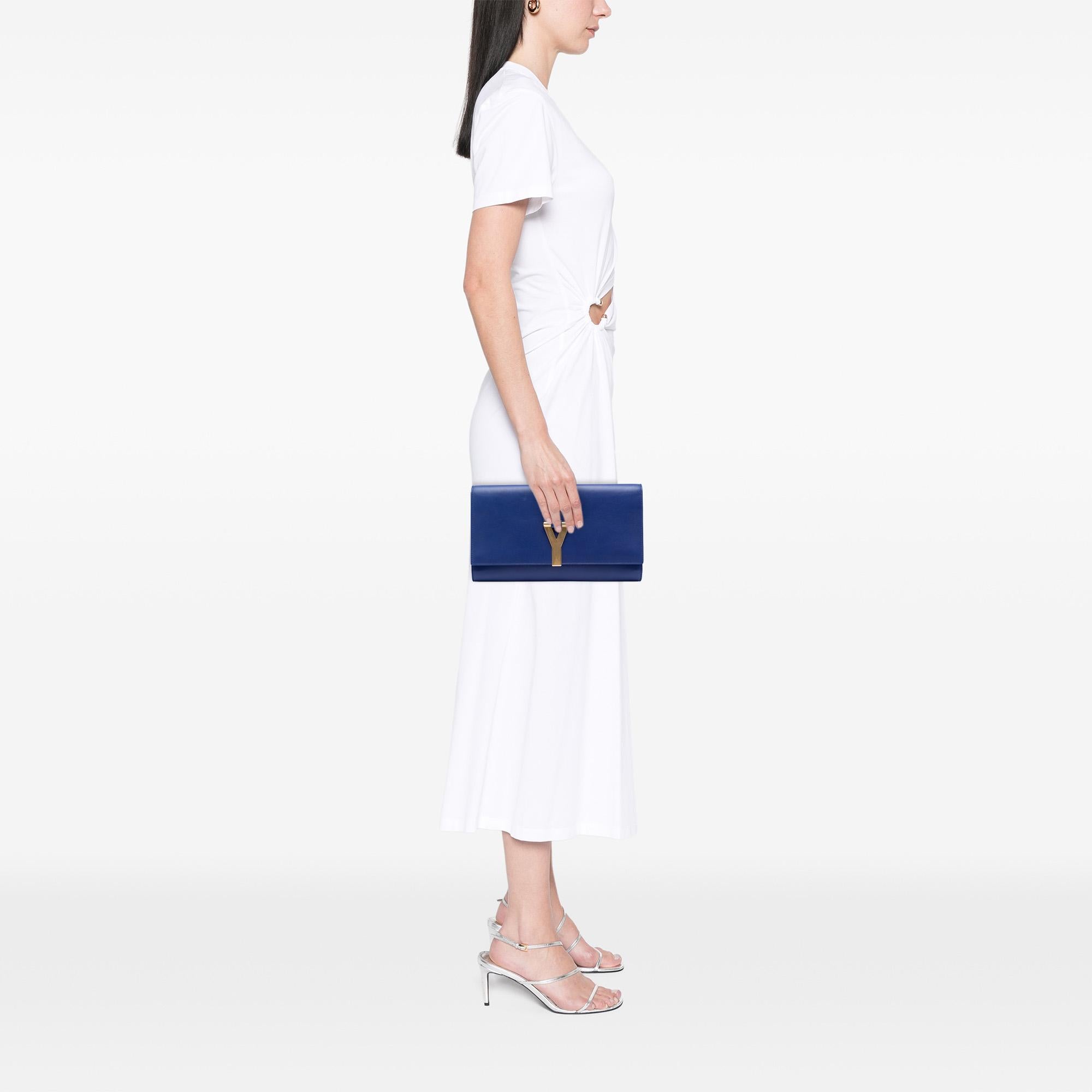 Saint Laurent Leather Chyc Ligne Clutch