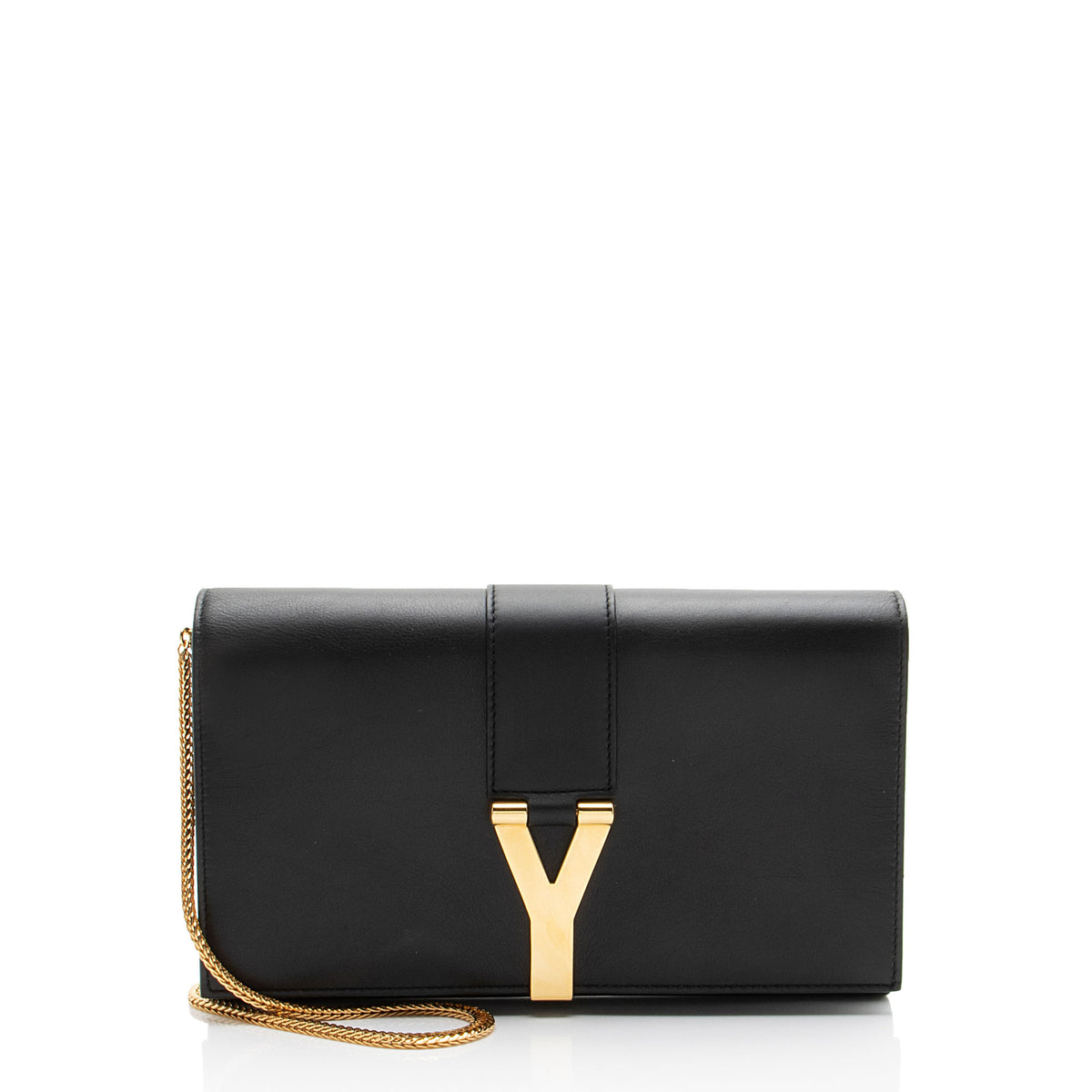 Saint Laurent Leather Classic Y Chain Wallet