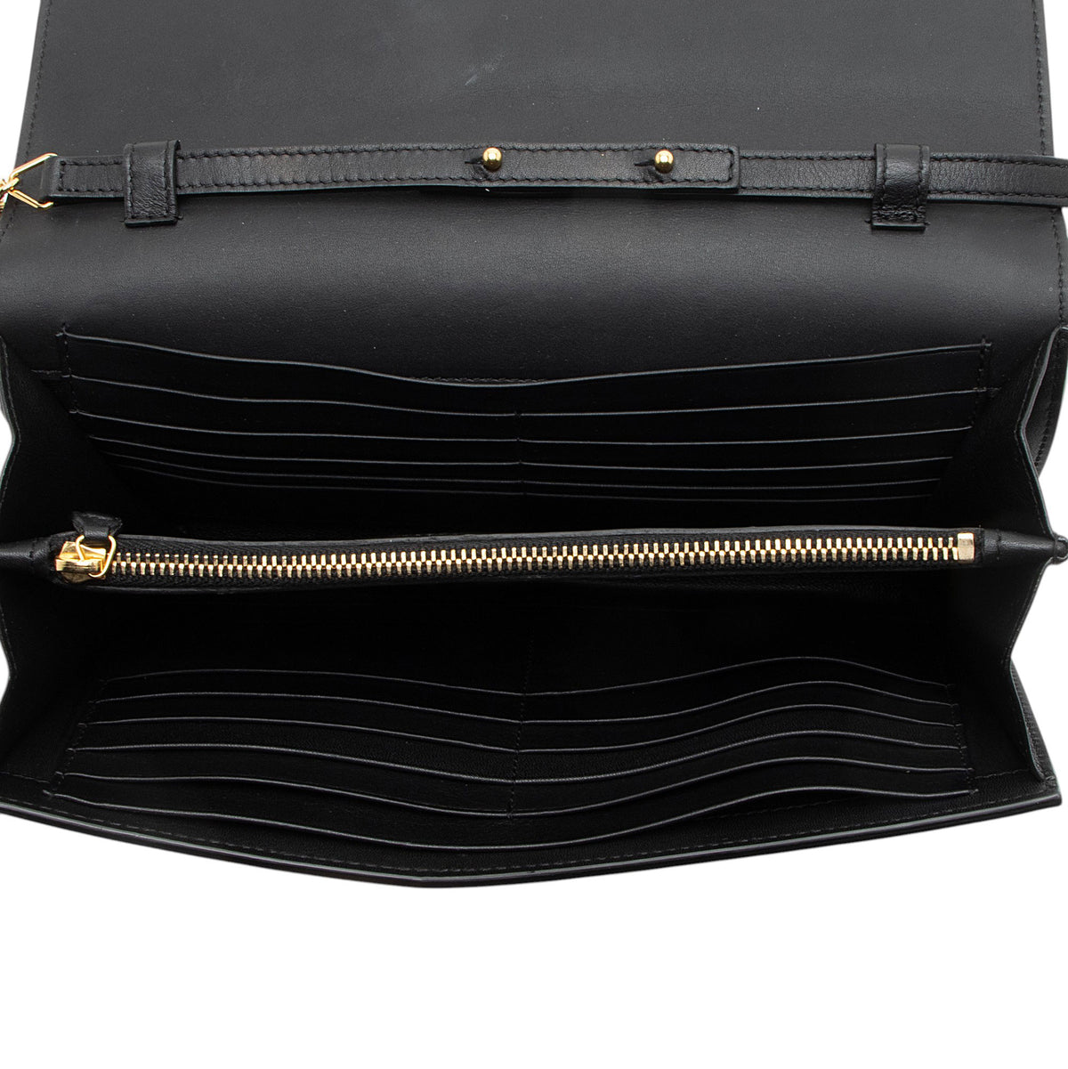 Saint Laurent Leather Classic Y Chain Wallet