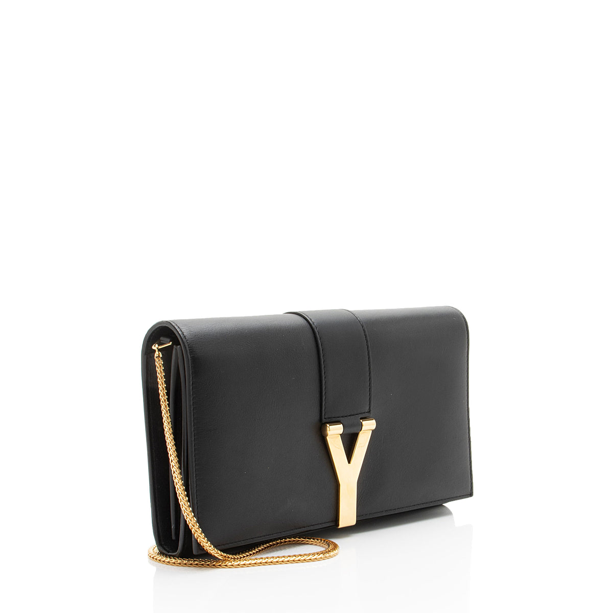 Saint Laurent Leather Classic Y Chain Wallet