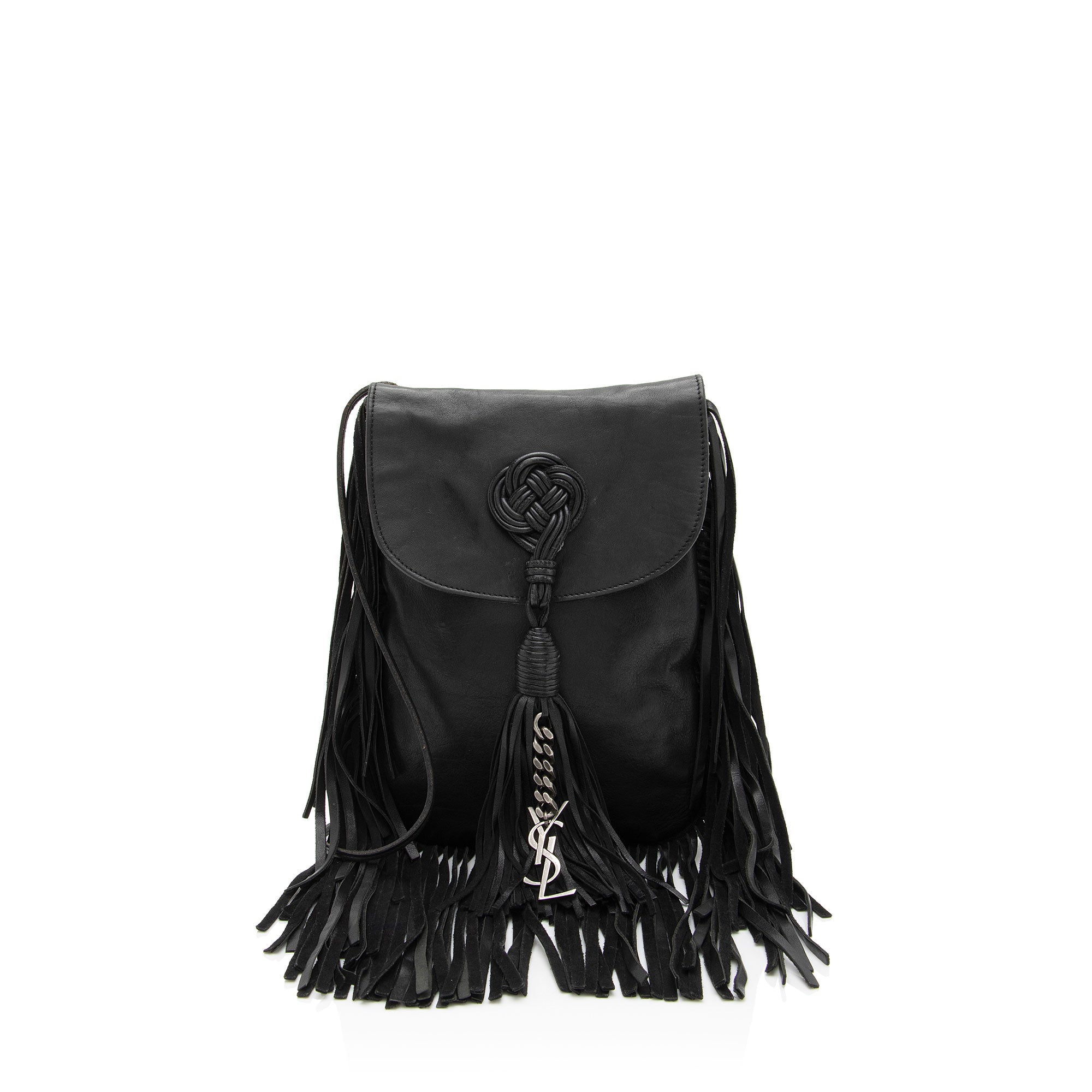 Saint Laurent Leather Fringe Anita Crossbody Bag (SHF-zM6EOQ)