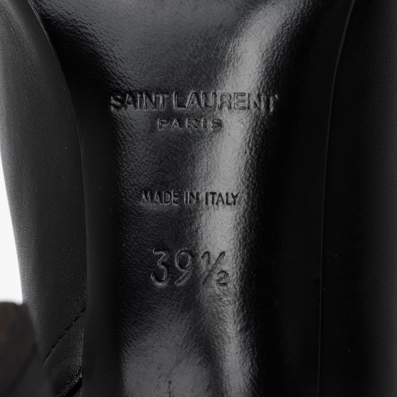 Saint Laurent Leather Jane 90 Knee High Boots Size 9.5 39.5 SHF F LuxeDH