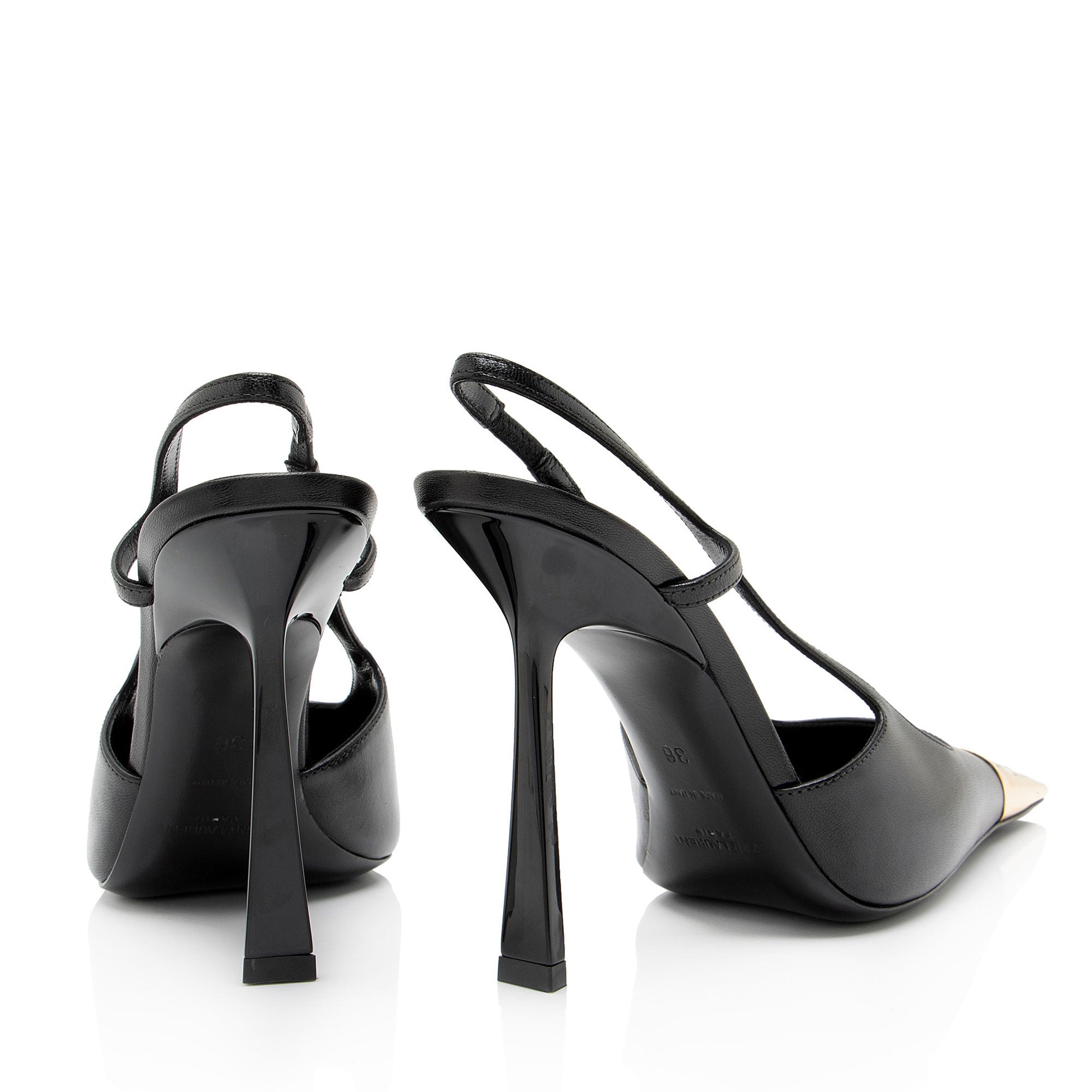 Saint Laurent Leather Jeanne Slingback Pumps - Size 6 / 36