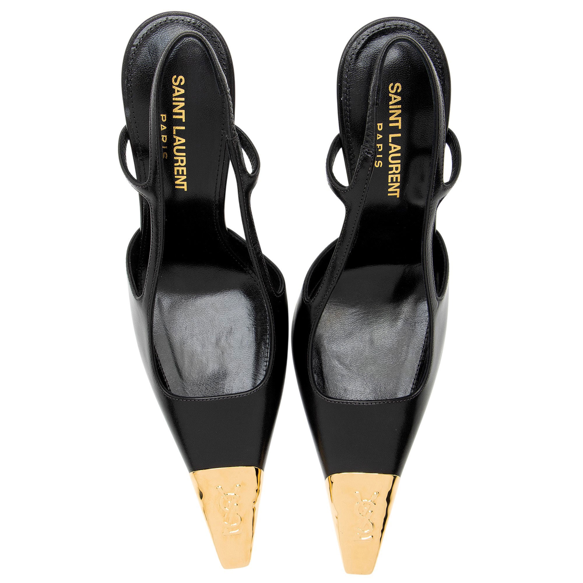 Saint Laurent Leather Jeanne Slingback Pumps - Size 6 / 36