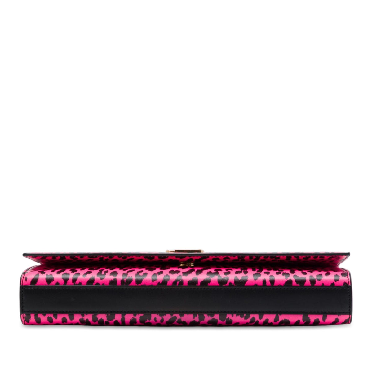 Saint Laurent Leather Leopard Print Monogram Cassandre Clutch