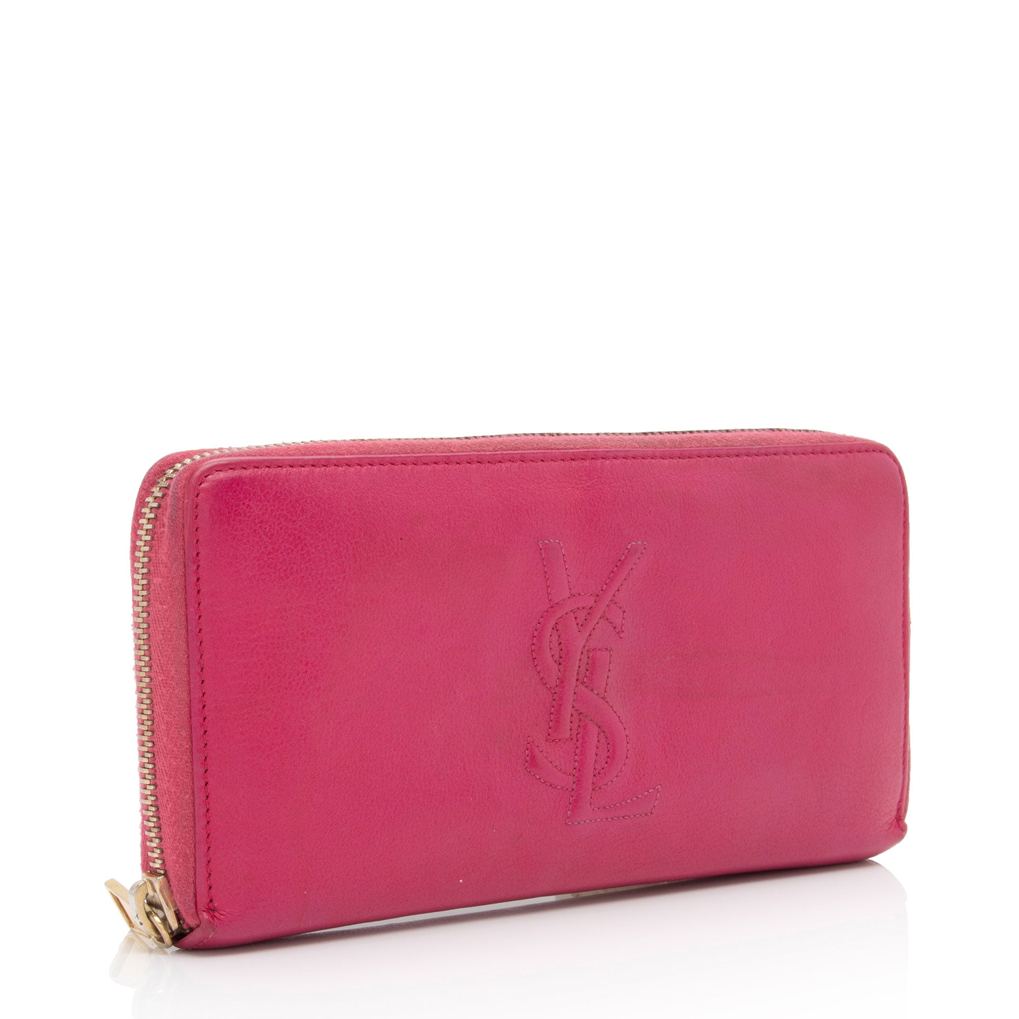 Saint Laurent Leather Monogram Belle du Jour Zip Around Wallet (SHF-agqKCo)