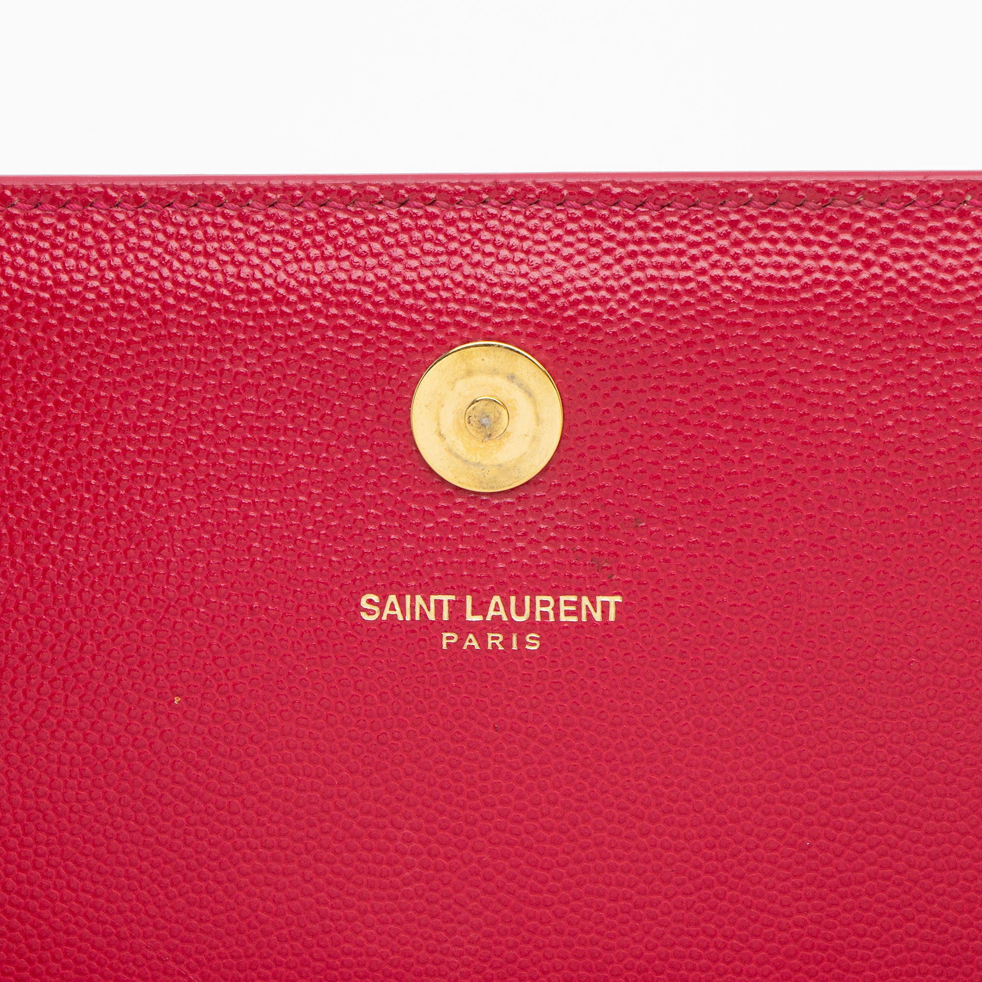 Saint Laurent Grain de Poudre Monogram Kate Clutch