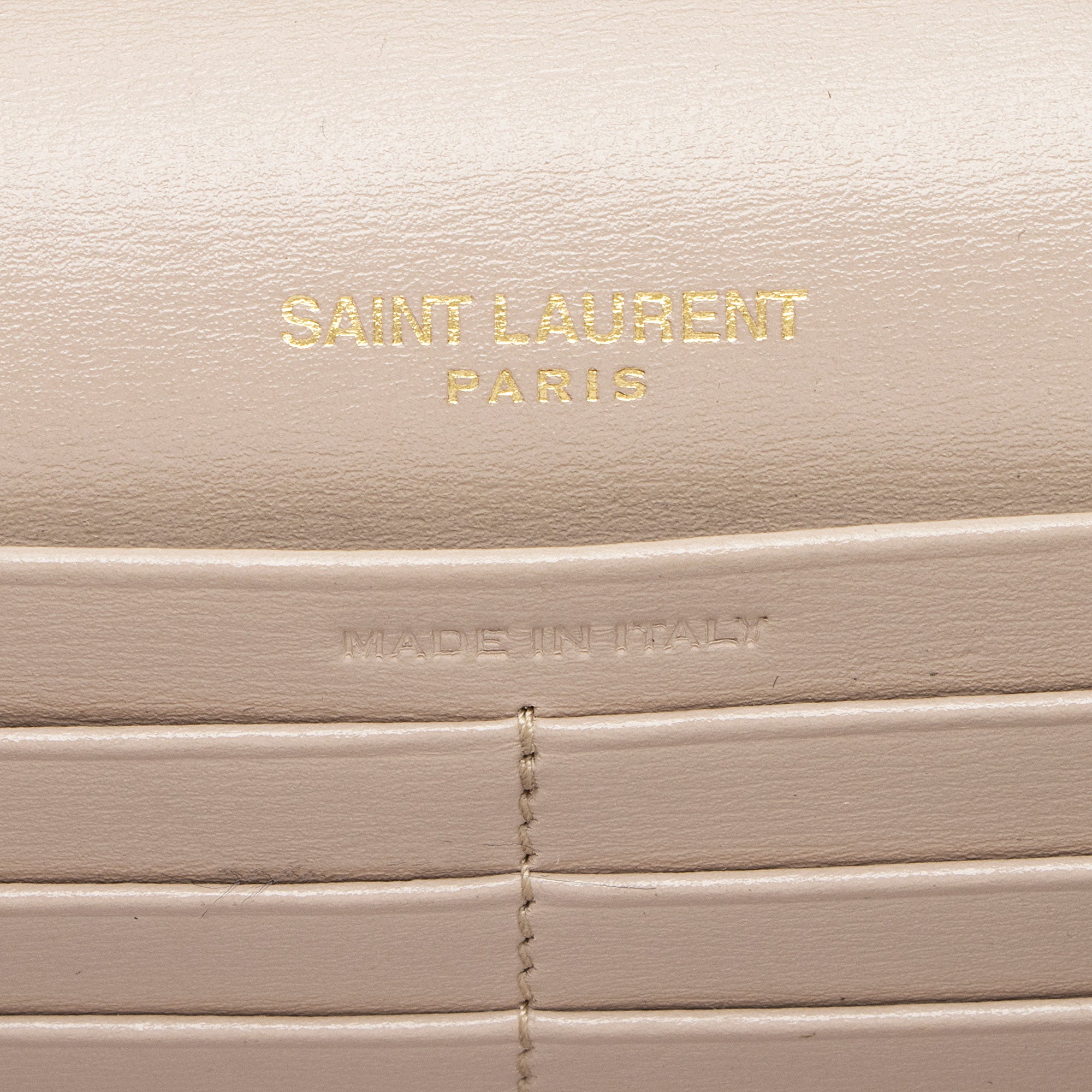 Saint Laurent Leather Monogram Sulpice Chain Wallet