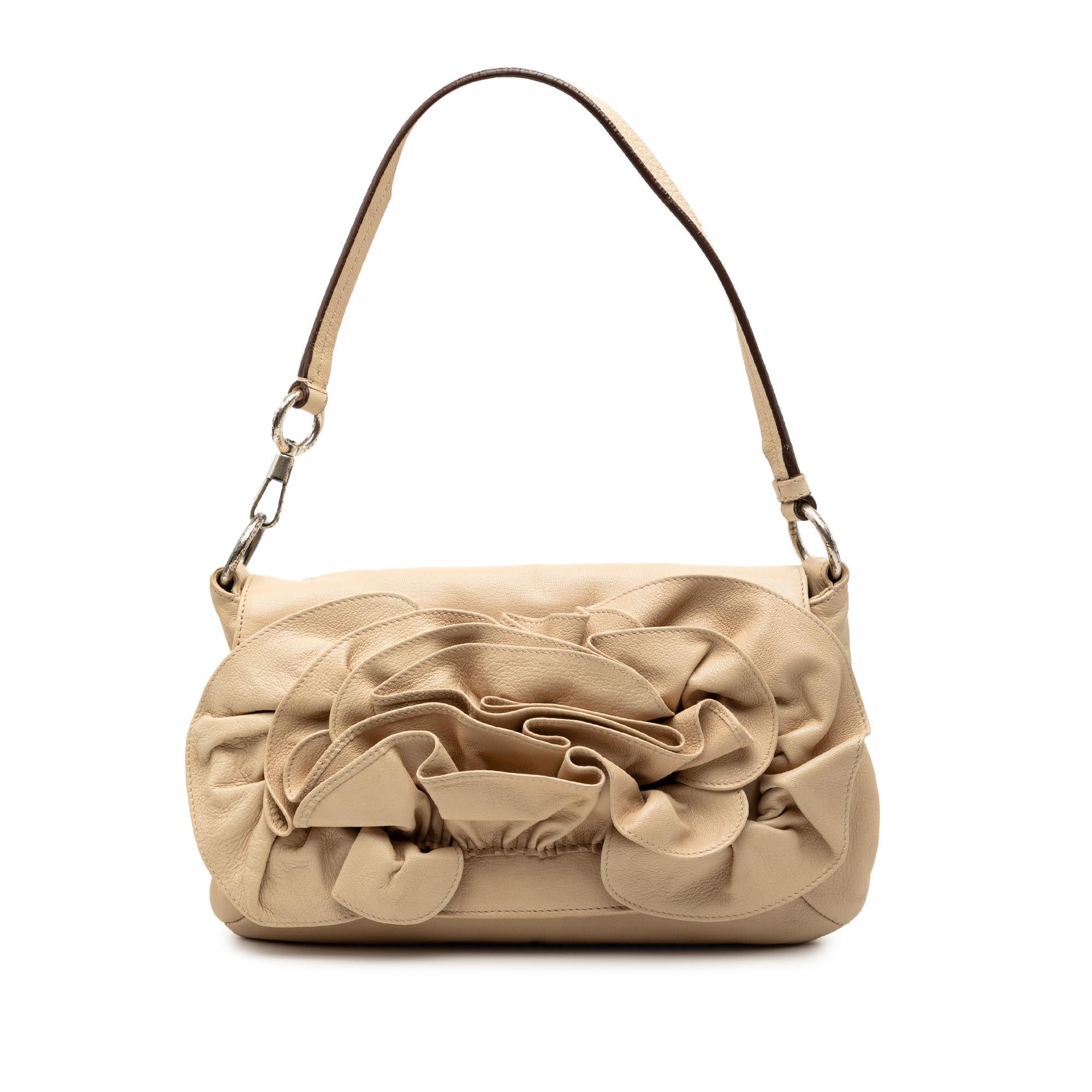 Saint Laurent Leather Nadja Rose Flap Bag
