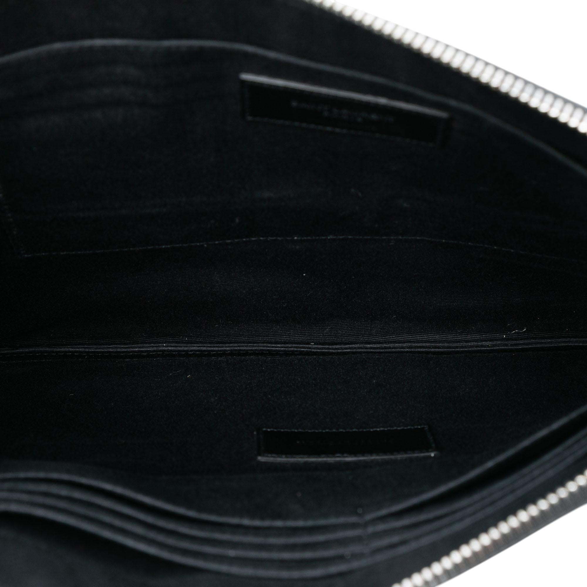 Saint Laurent Leather Star Rider Tablet Pouch