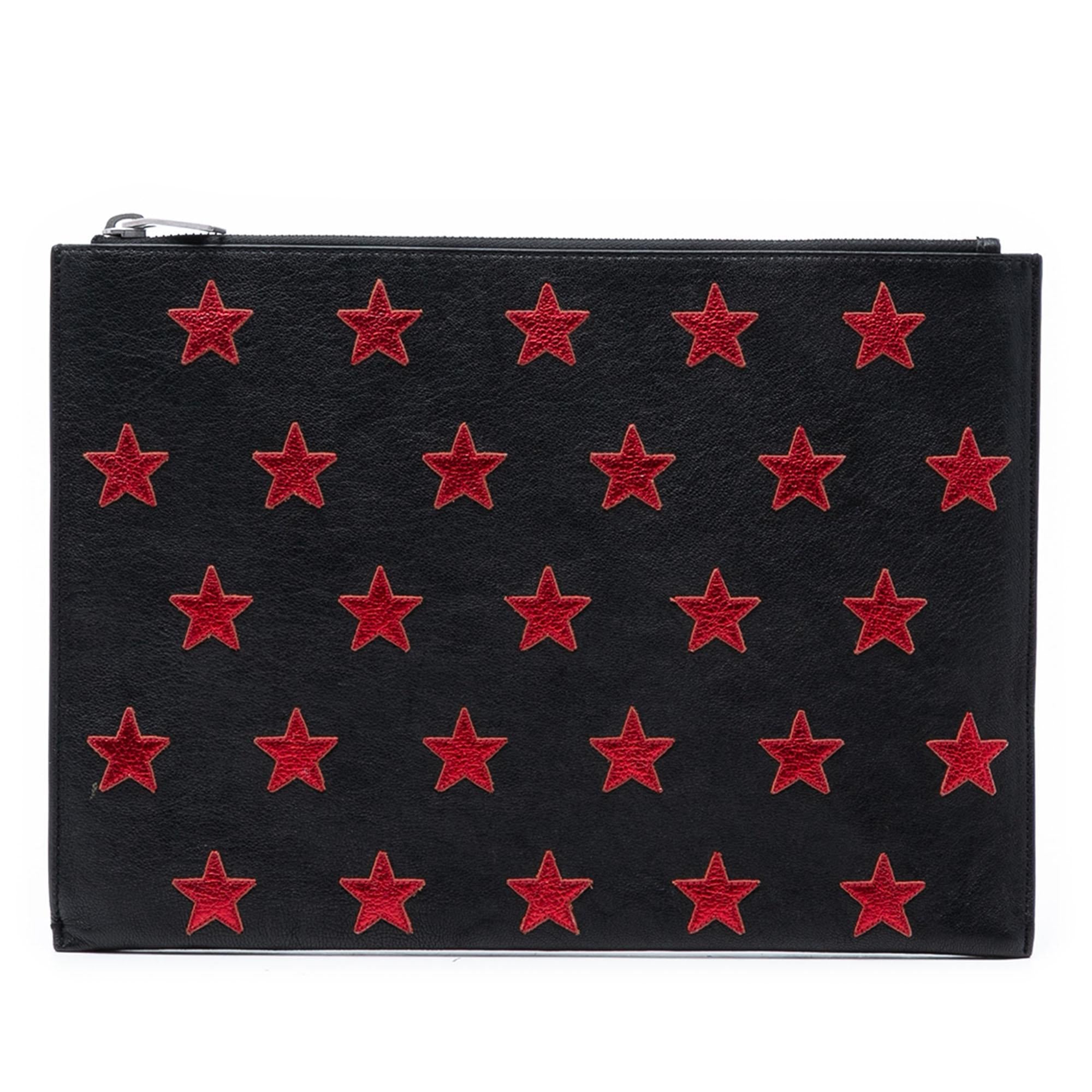 Saint Laurent Leather Star Rider Tablet Pouch