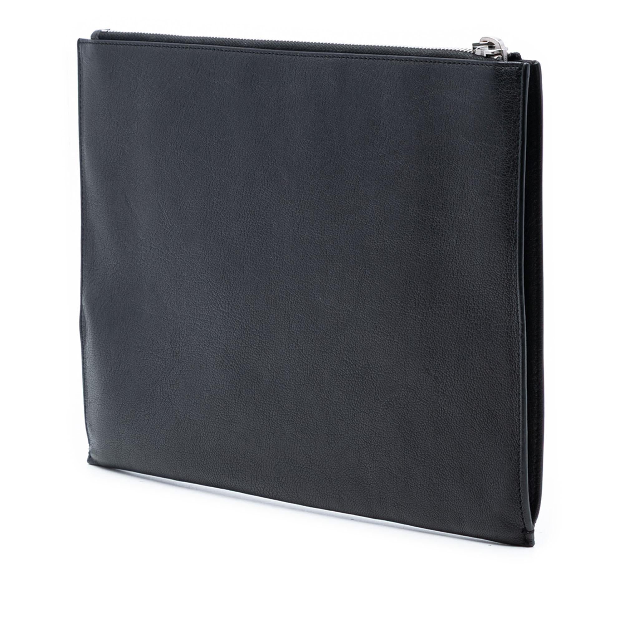 Saint Laurent Leather Star Rider Tablet Pouch