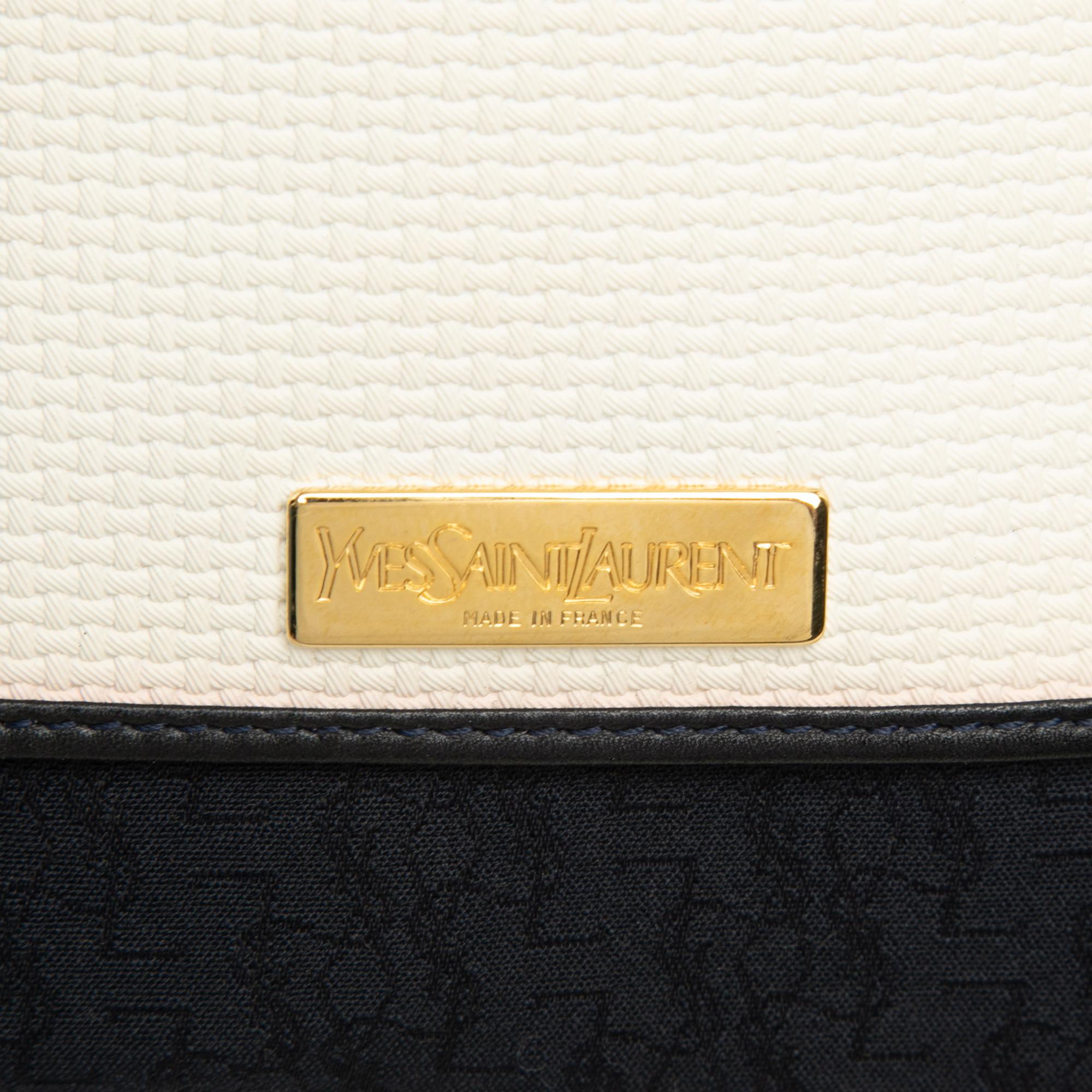 Saint Laurent Leather Trimmed Canvas Messenger Bag