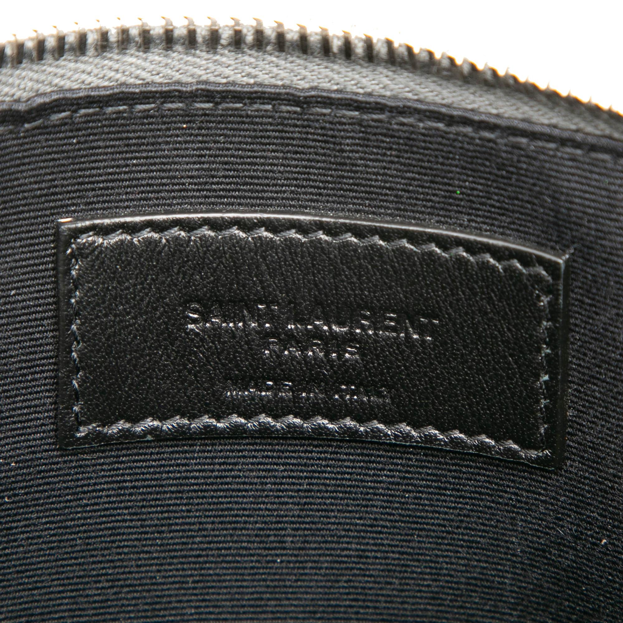 Saint Laurent Leather Zip Clutch