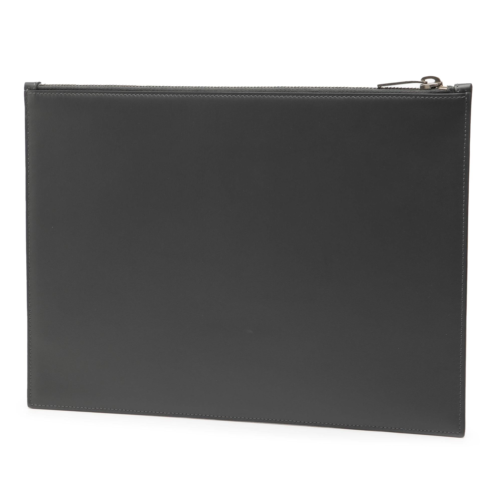 Saint Laurent Leather Zip Clutch