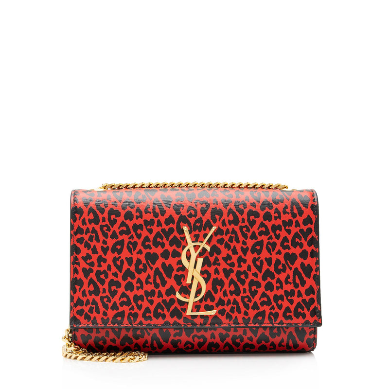 Leopard & Red Patent Clutch Bag
