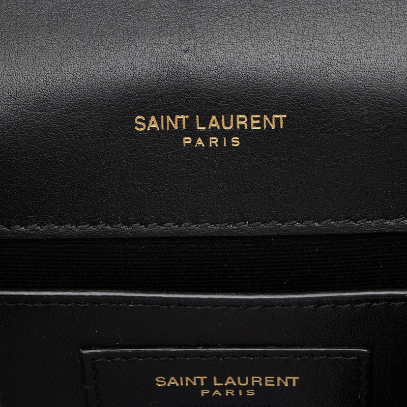 Saint Laurent Leopard Heart Print Leather Monogram Kate Chain Small Sh –  LuxeDH