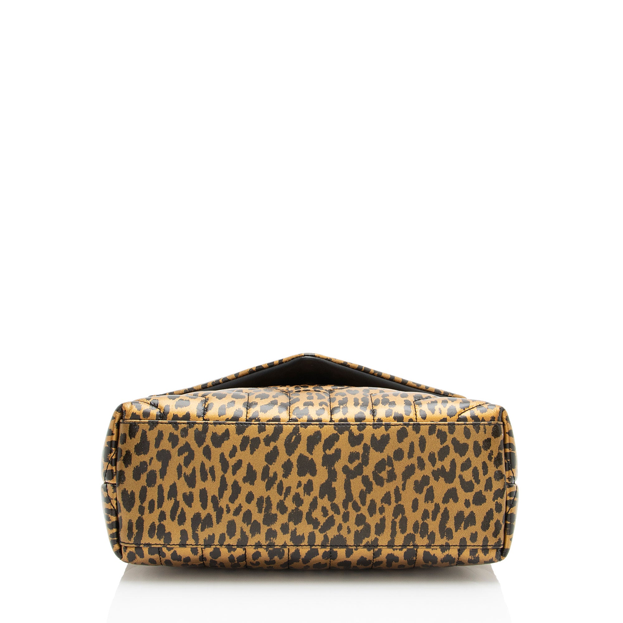 Saint Laurent Leopard Matelasse Calfskin Monogram LouLou Chain Small Shoulder