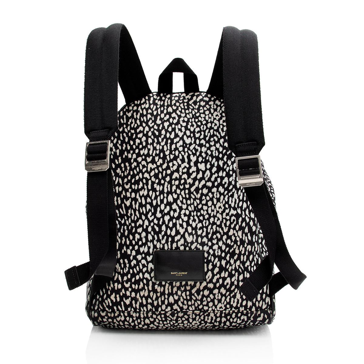 Saint Laurent Leopard Print Canvas City Backpack (SHF-lc0KDV)