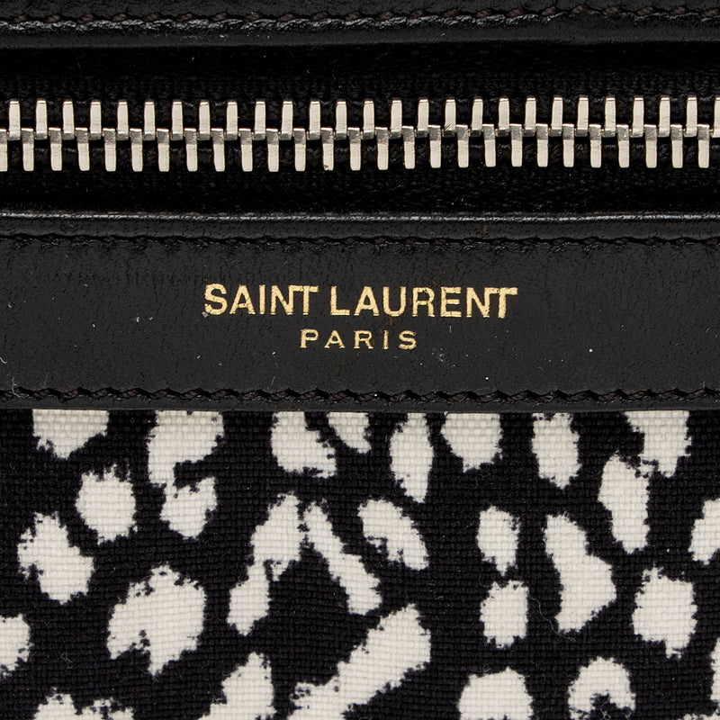 Saint Laurent Leopard Print Canvas City Backpack (SHF-lc0KDV)