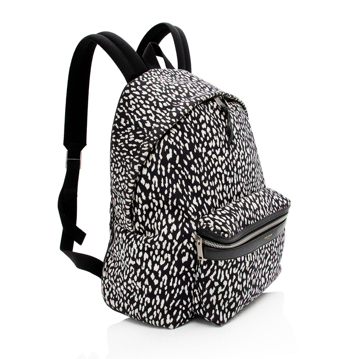 Saint Laurent Black & white Leopard Canvas Backpack Saint Laurent Leopard Print Canvas City Backpack (SHF-lc0KDV) main image 3