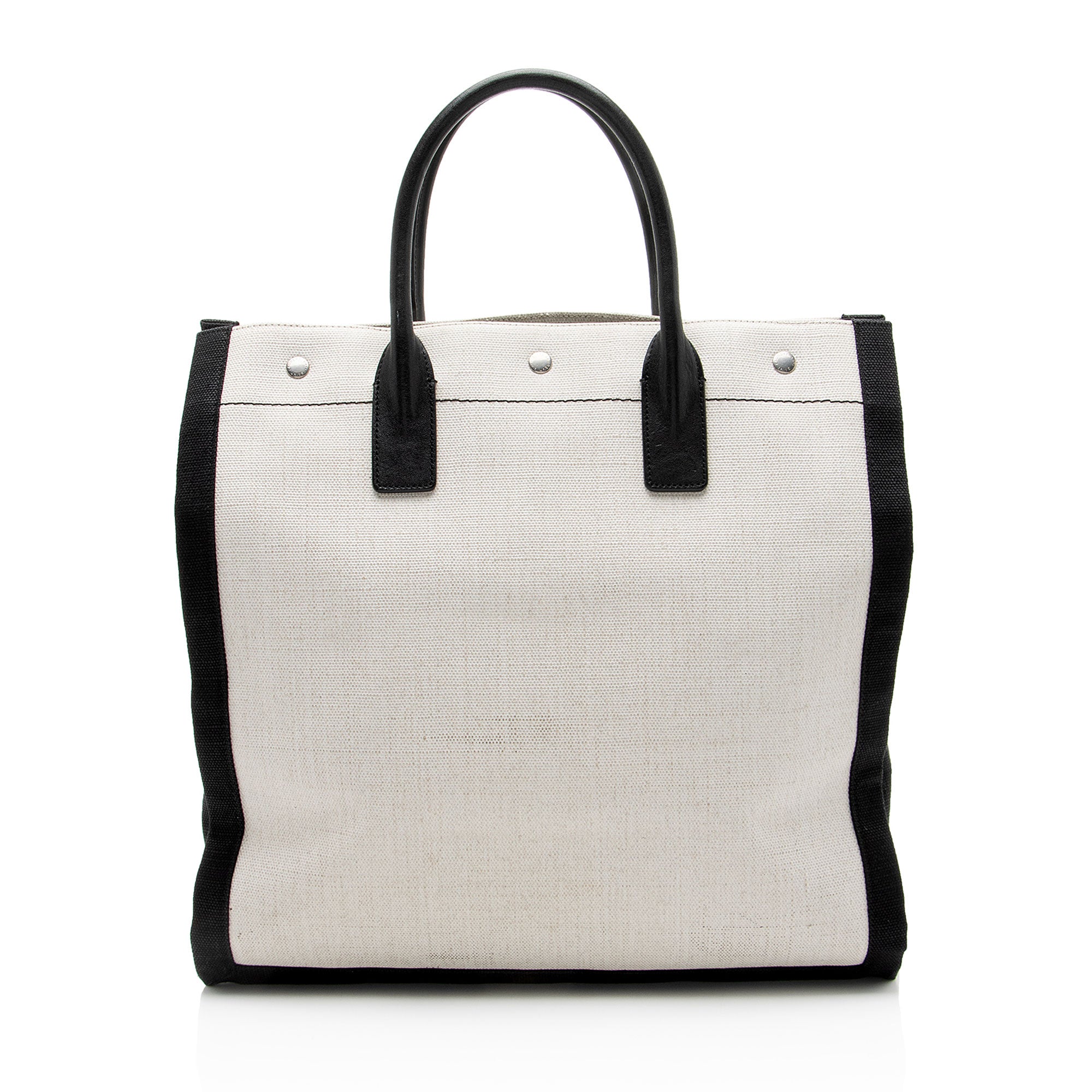 Saint Laurent Linen Calfskin Rive Gauche N/S Tote