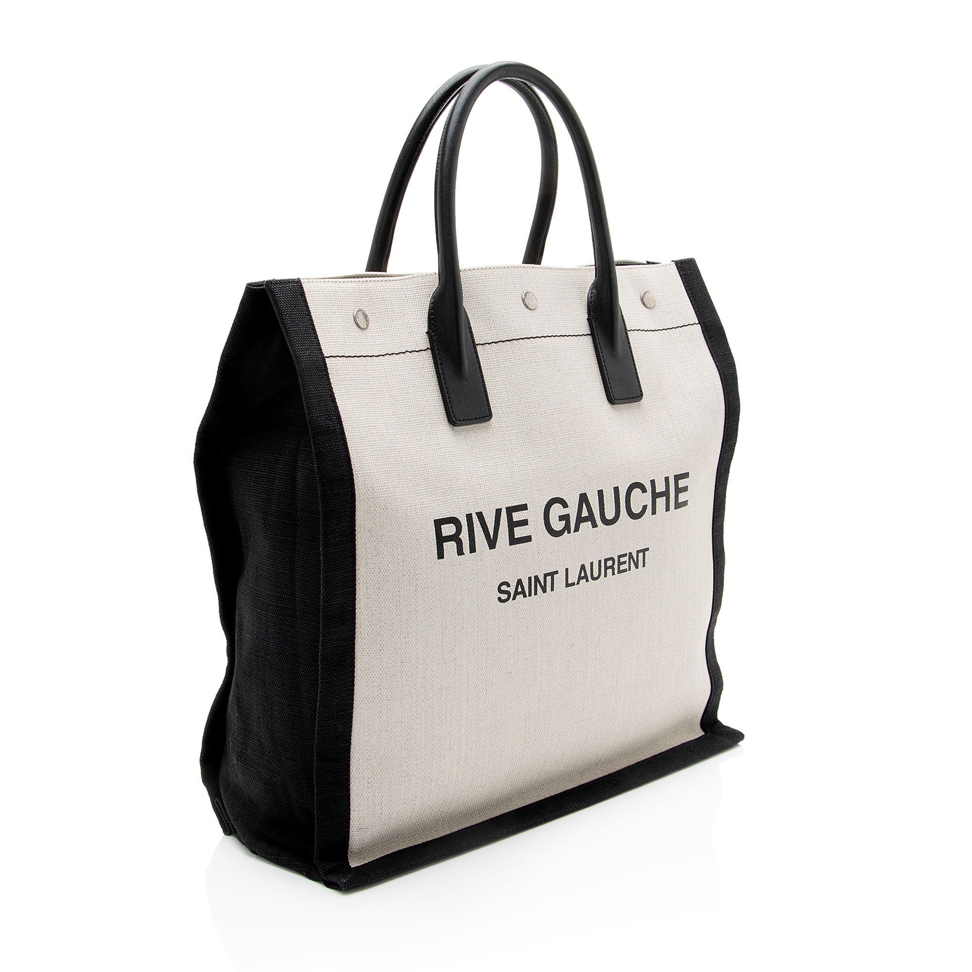 Saint Laurent Linen Calfskin Rive Gauche N/S Tote