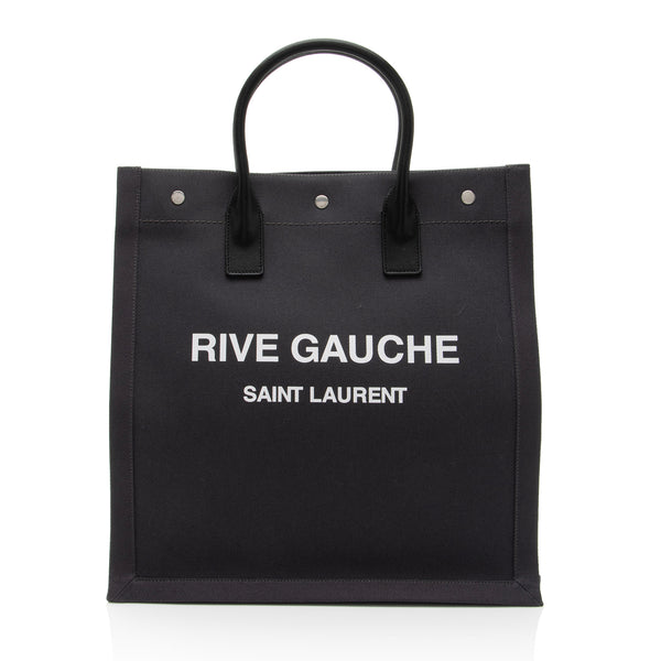 Saint Laurent Linen Calfskin Rive Gauche N/S Tote (SHF-s008io)