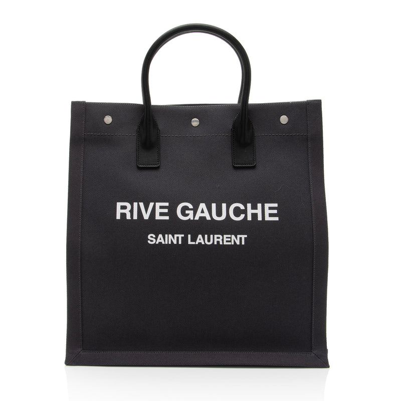 Saint Laurent Linen Calfskin Rive Gauche N/S Tote (SHF-s008io)