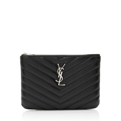 Saint Laurent Matelasse Calfskin Jolie Pouch (SHF-Zo6uL5)