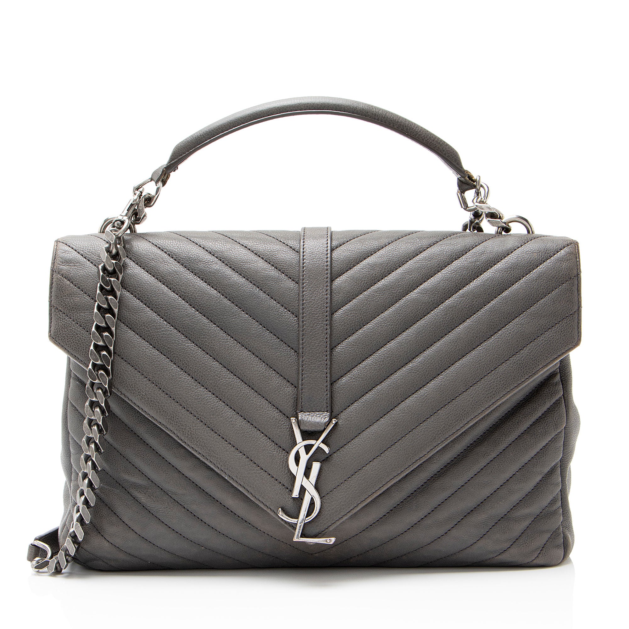 Saint Laurent Matelasse Calfskin Monogram College Large Shoulder Bag