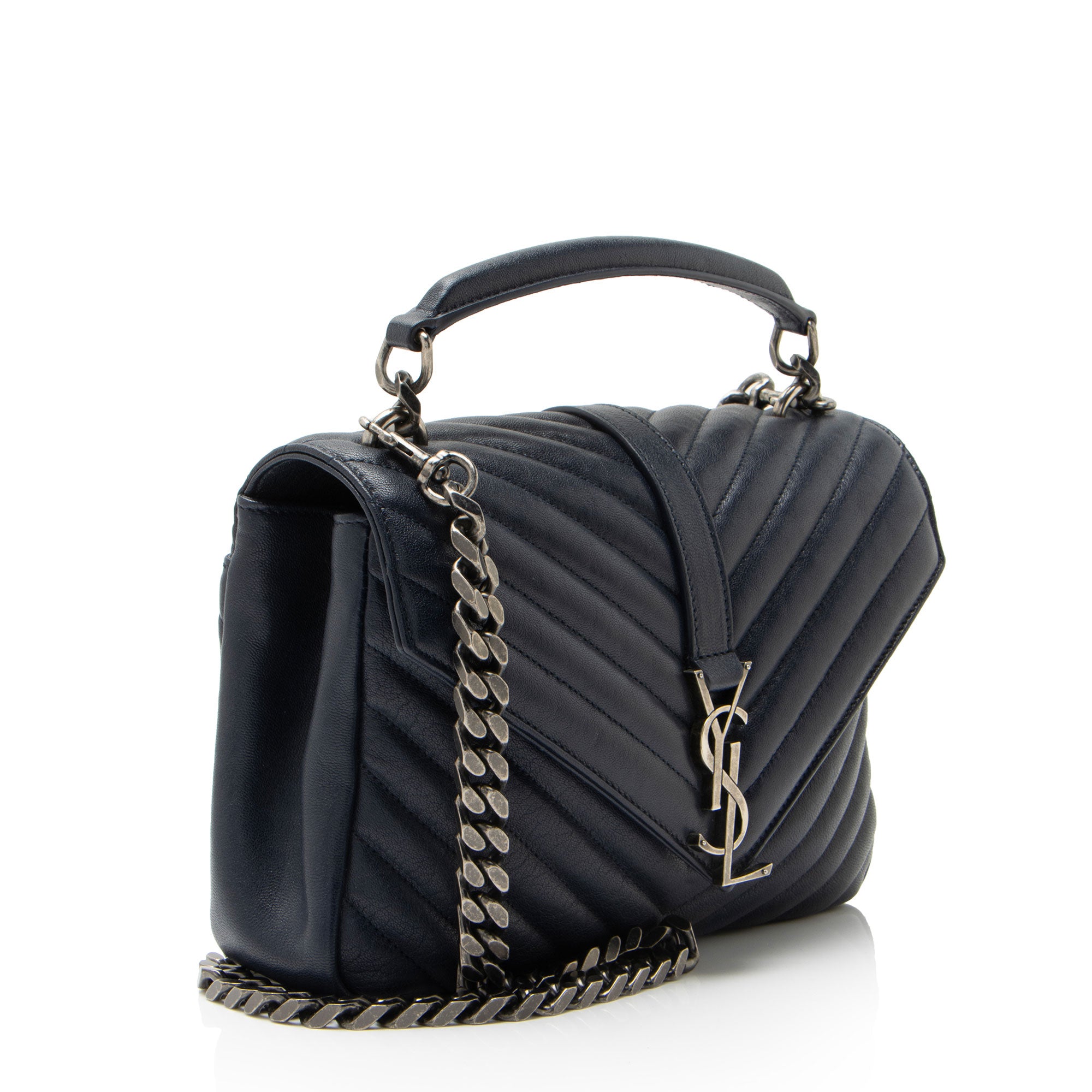 Saint Laurent Matelasse Calfskin Monogram College Medium Shoulder Bag