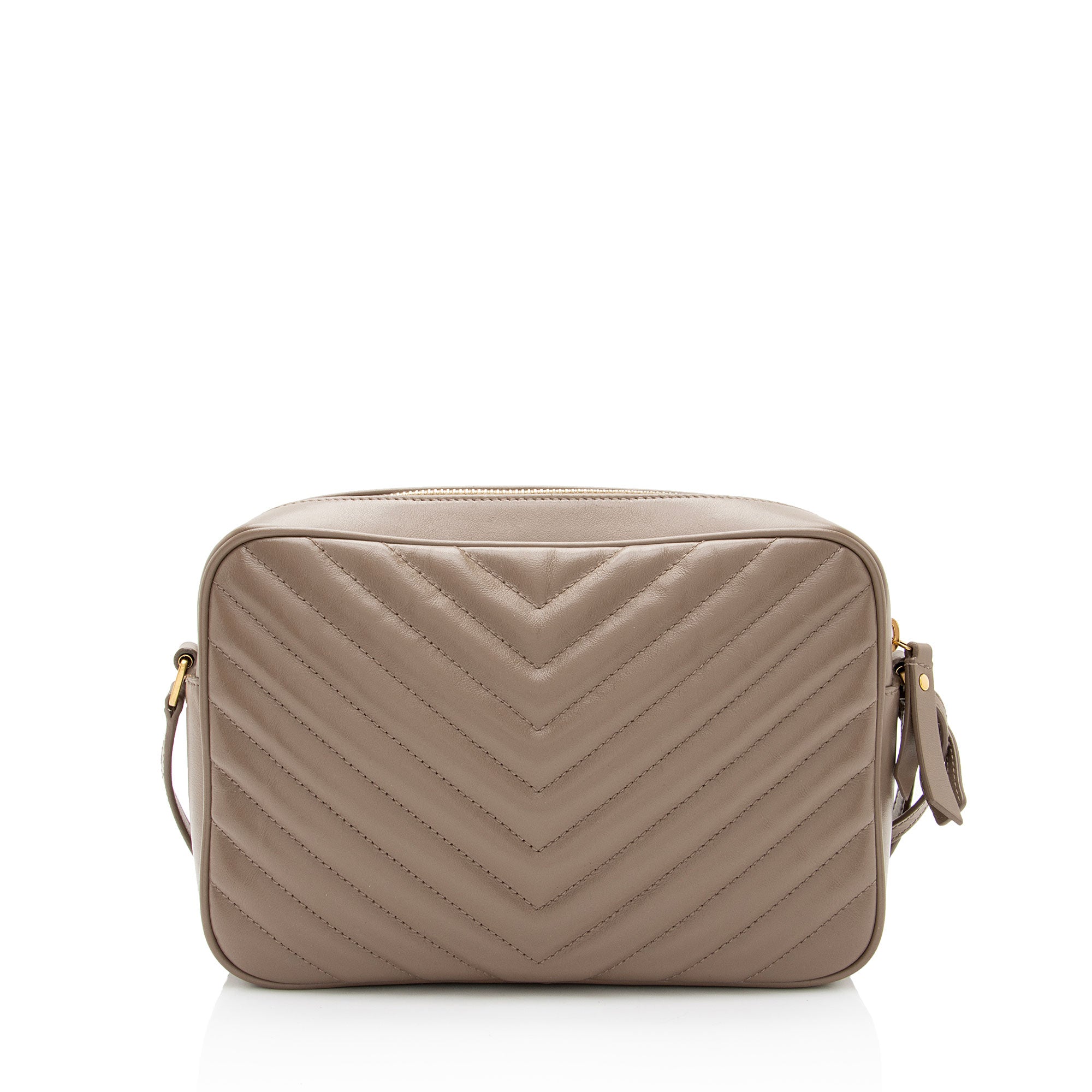 Dark Beige Saint Laurent Lou Matelasse Camera Bag Shoulder Bag